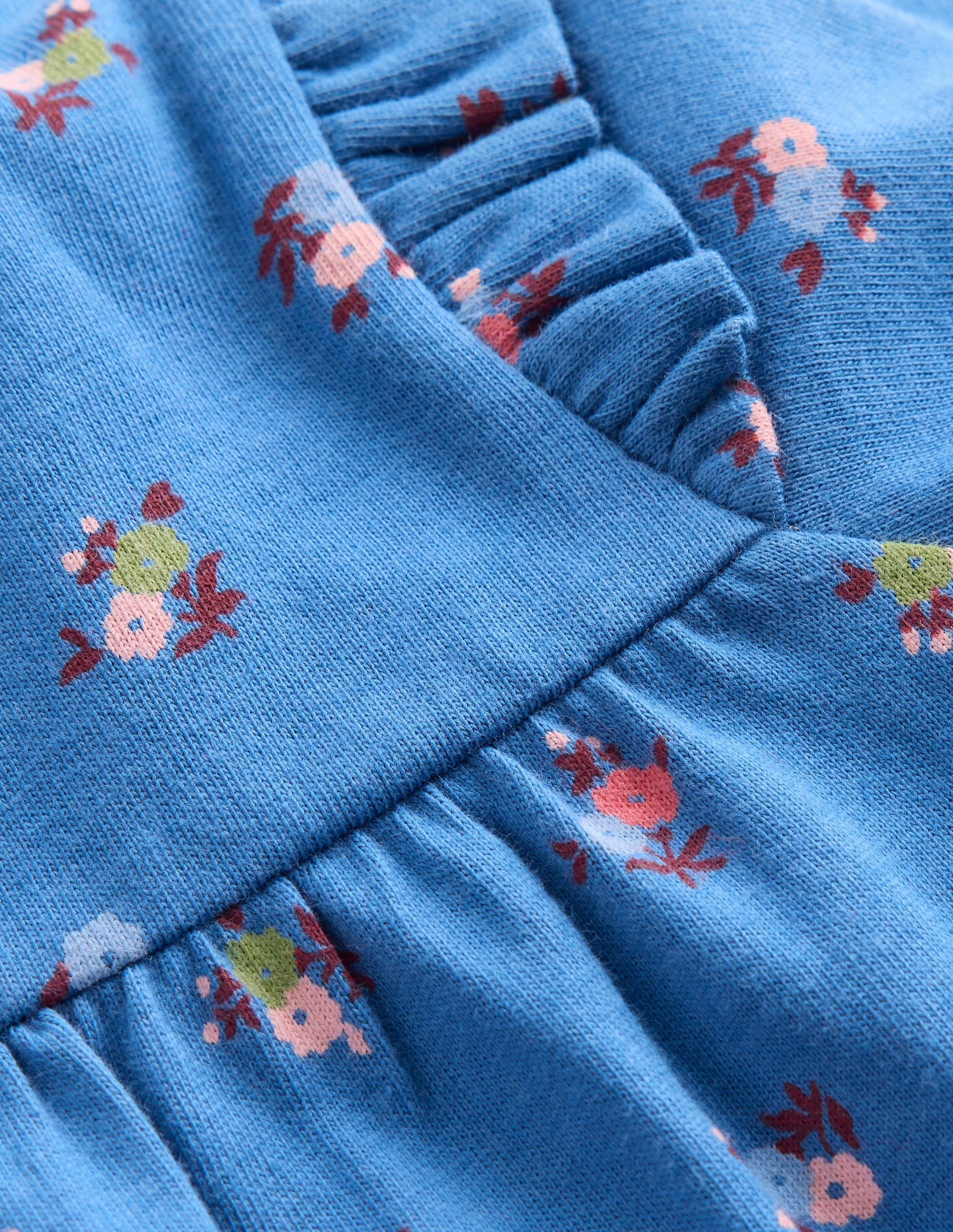 Printed Jersey Dress-Blue Floral - Image 3