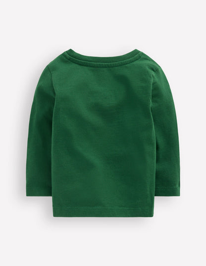 Long Sleeve Applique T-Shirt-Pine Green Nutcracker-2