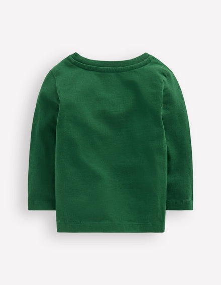 Long Sleeve Applique T-Shirt-Pine Green Nutcracker
