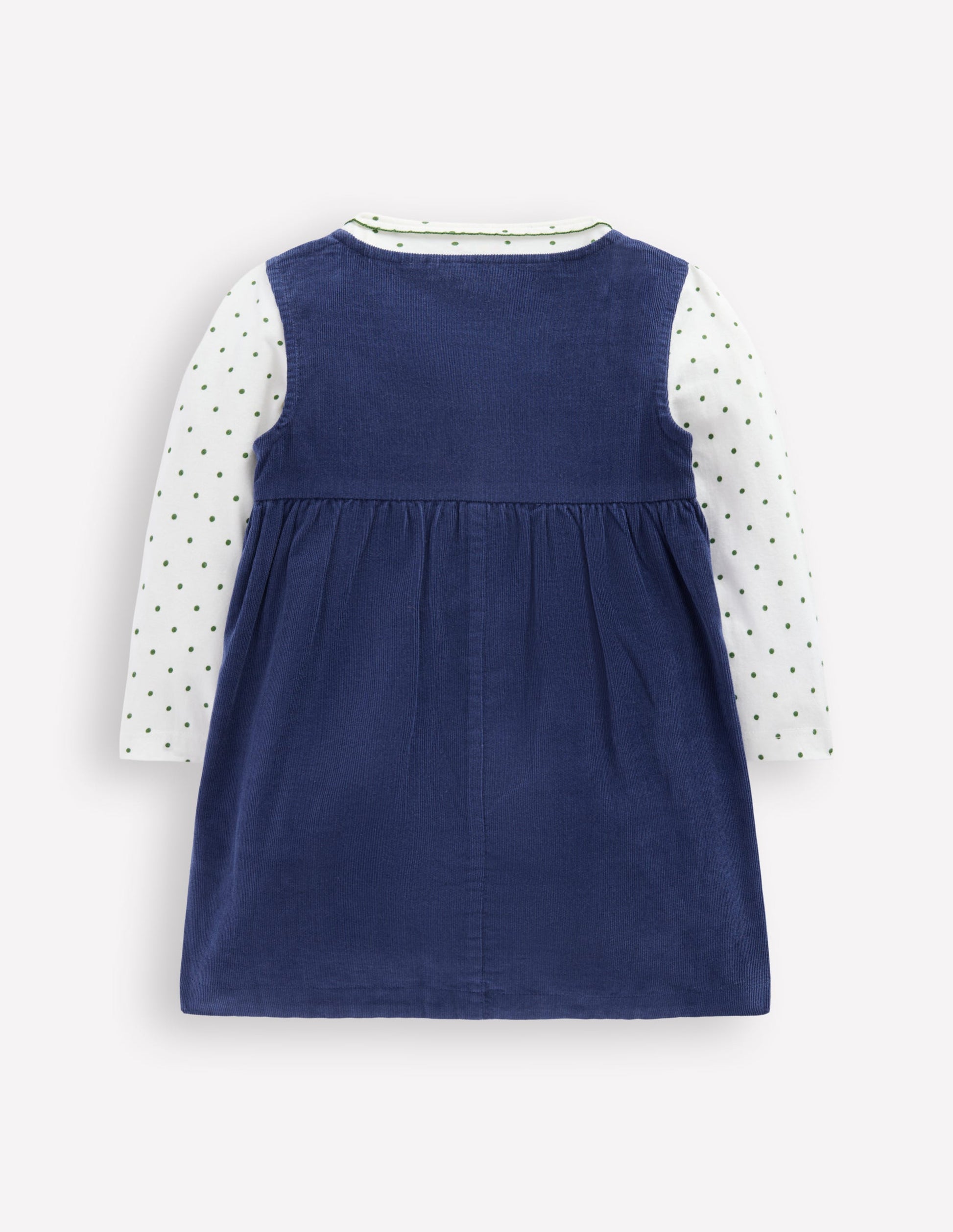 Woven Pinny Dress Set-College Navy Cherries-1