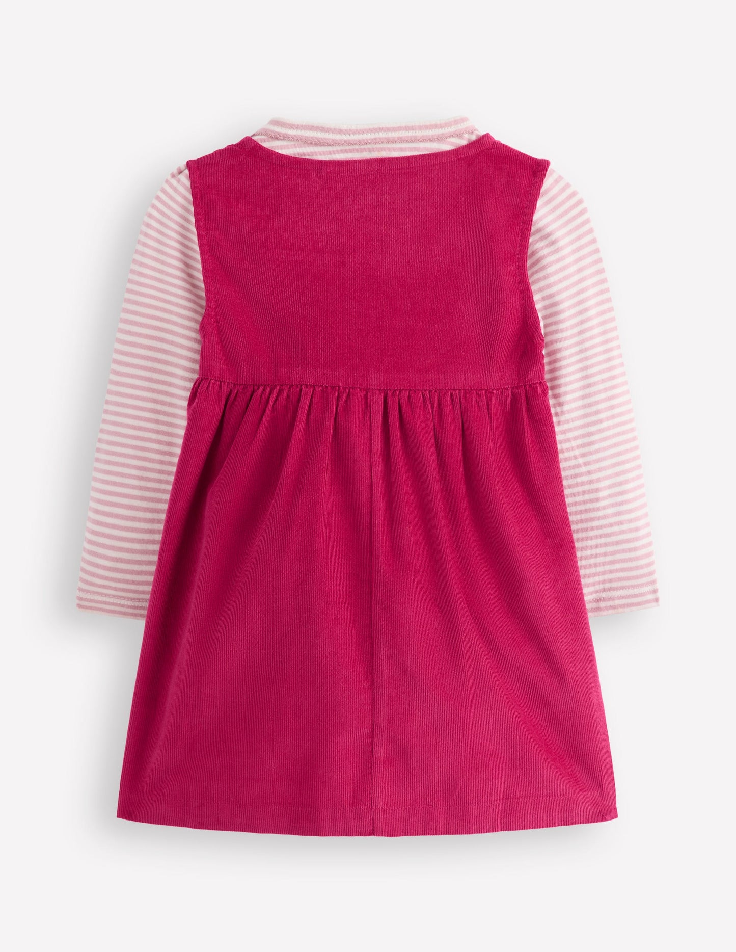 Woven Pinny Dress Set-Bright Cherry Kittens