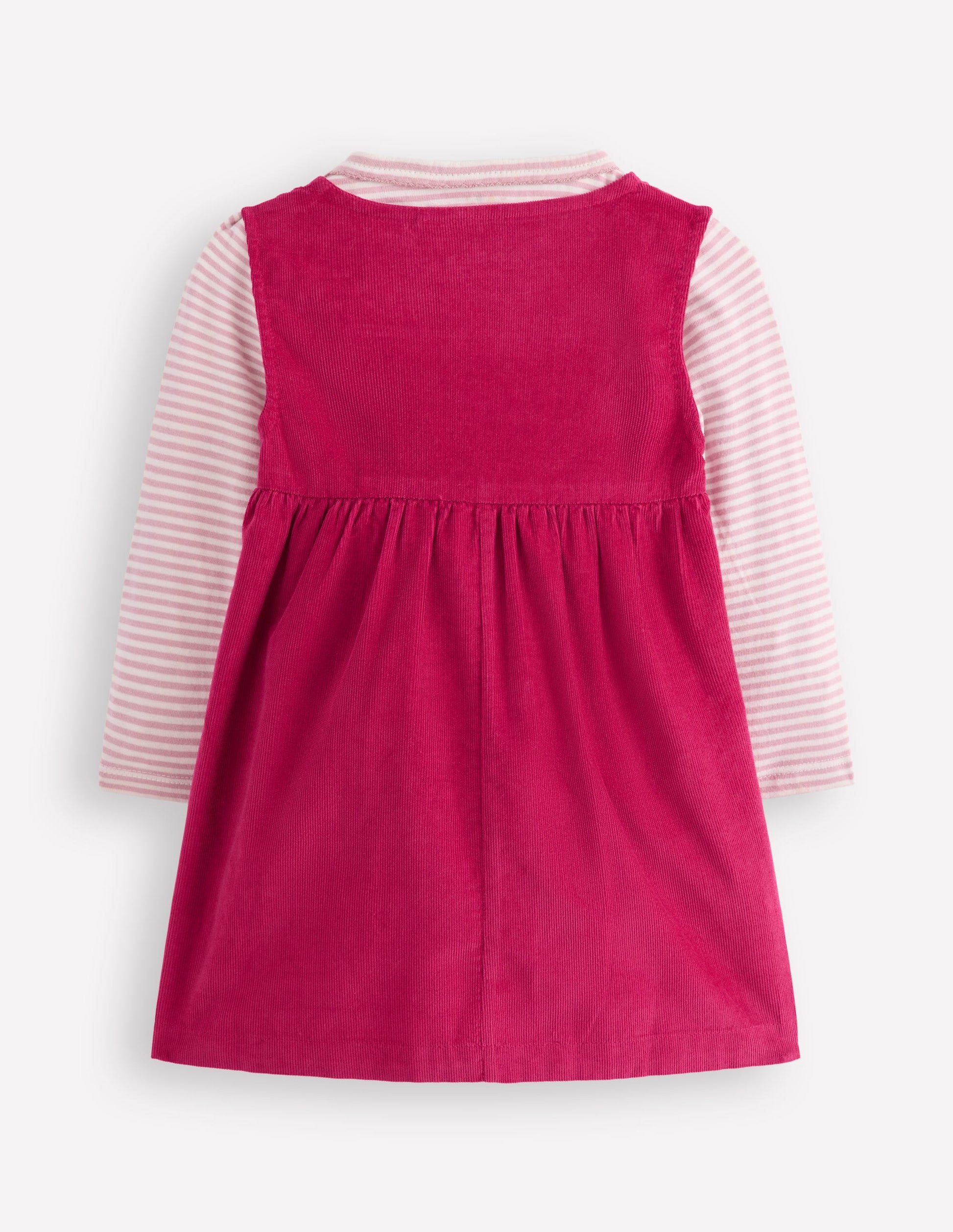 Woven Pinny Dress Set-Bright Cherry Kittens-2