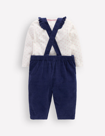 Woven Dungaree Set-Navy Cat-3