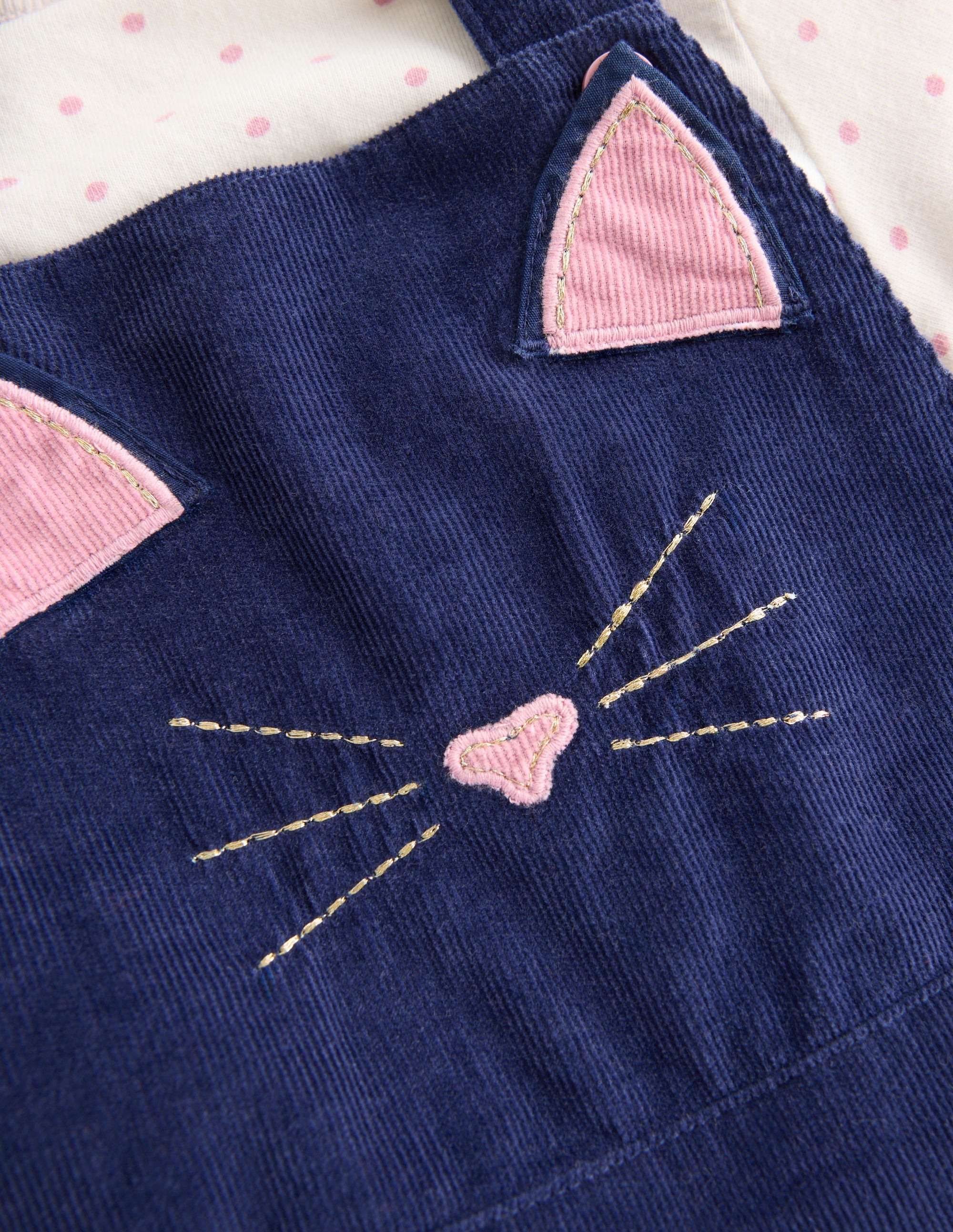 Woven Dungaree Set-Navy Cat - Image 3
