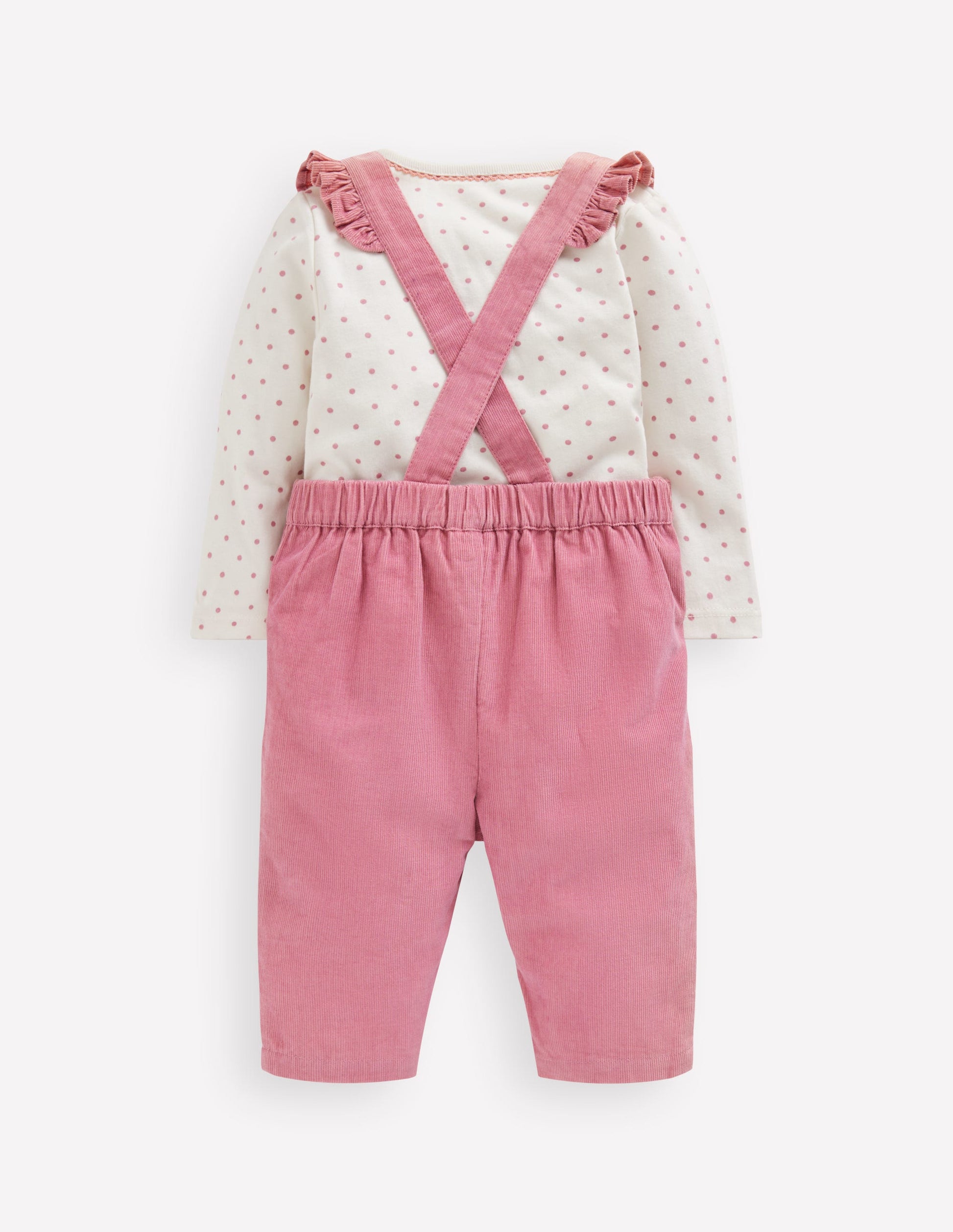 Woven Dungaree Set-Pink Haze Floral Embroidery-2