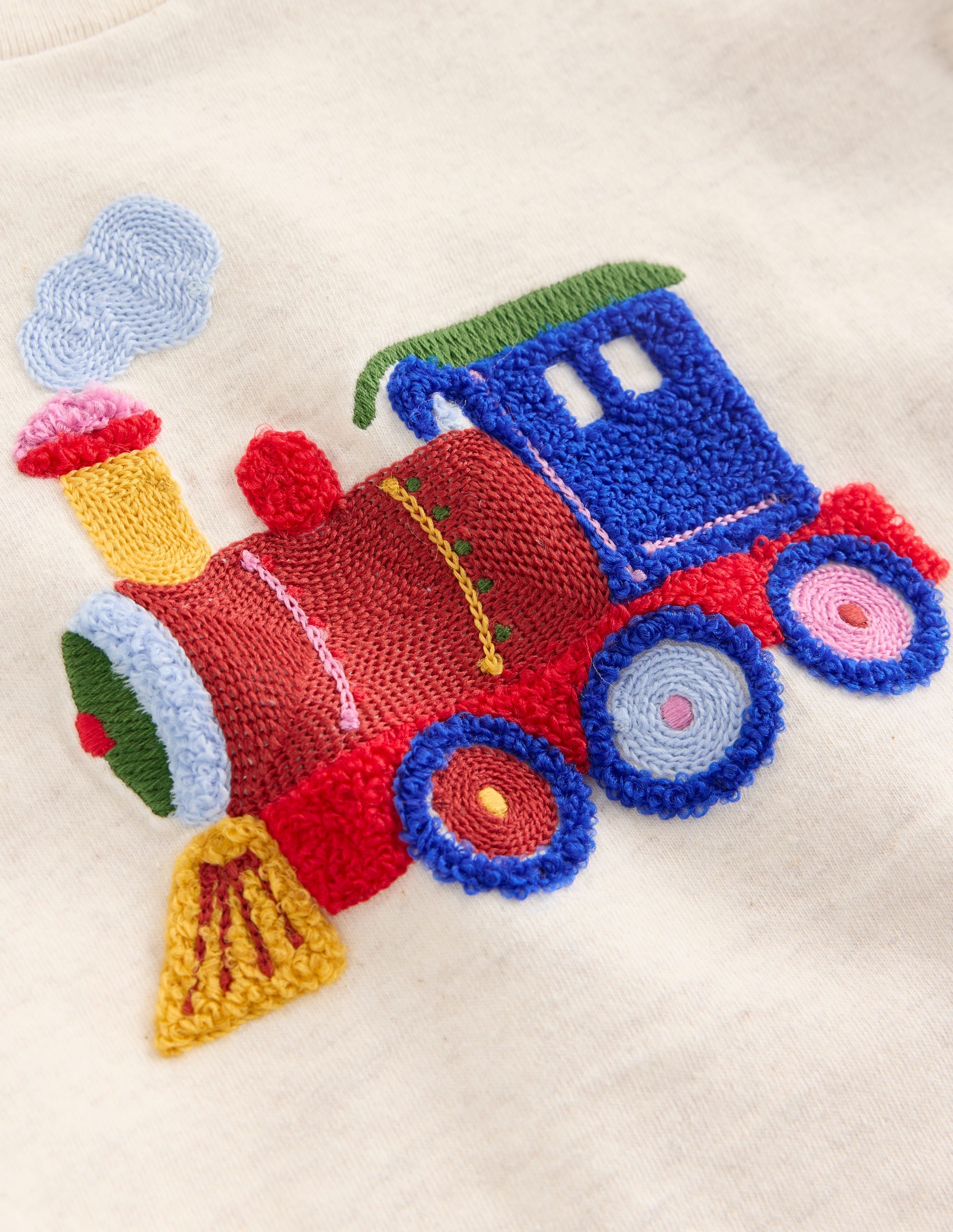 Appliqué Jersey Play Set-Oatmeal Marl Train - Image 3