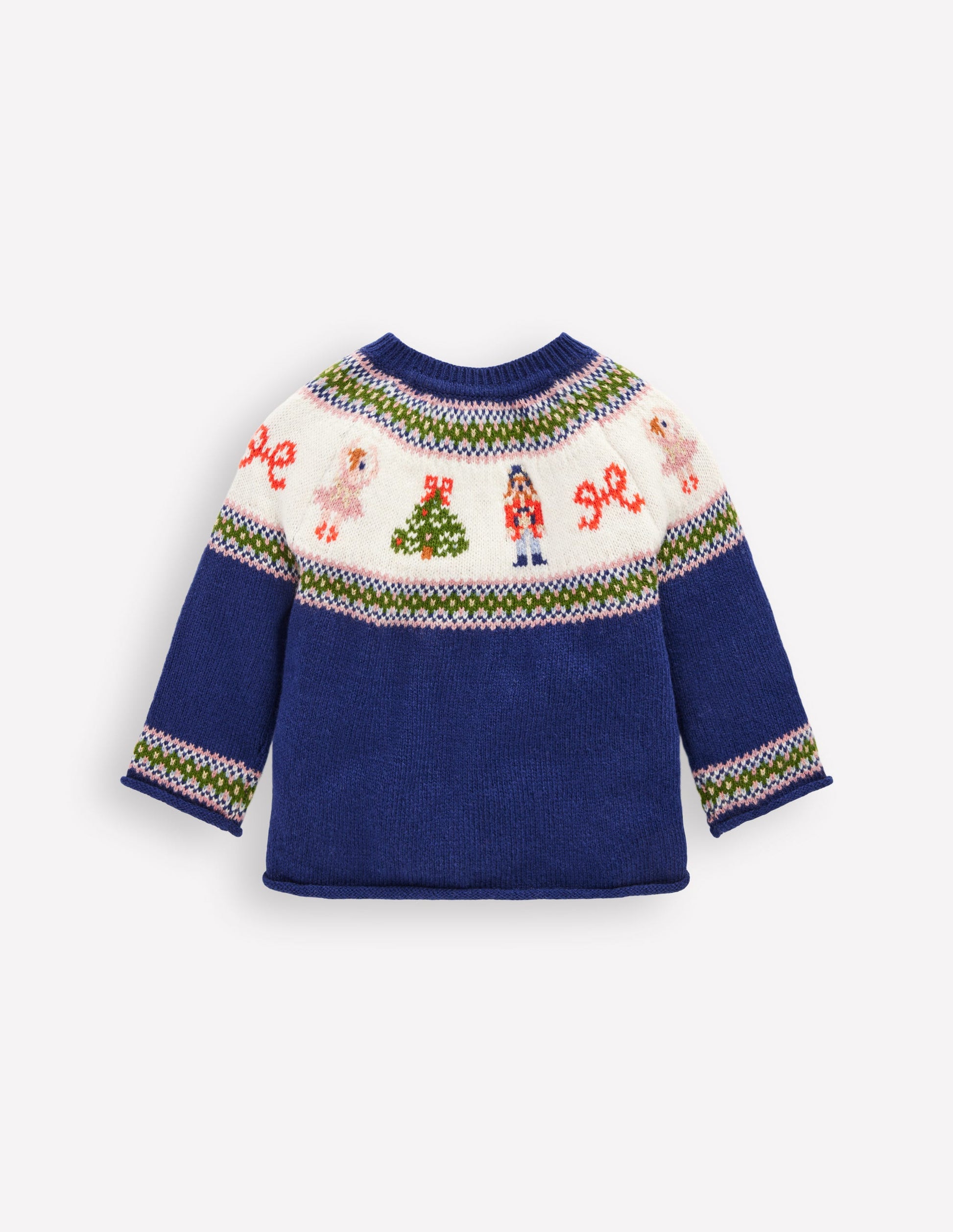 Edie Fair Isle Cardigan-College Navy Nutcracker-2