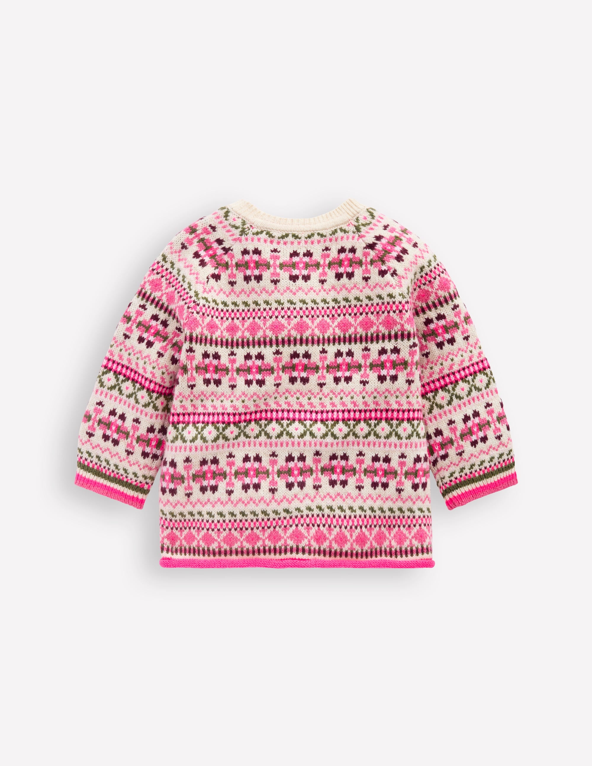 Edie Fair Isle Cardigan-Oatmeal Heritage Fair Isle - Image 2