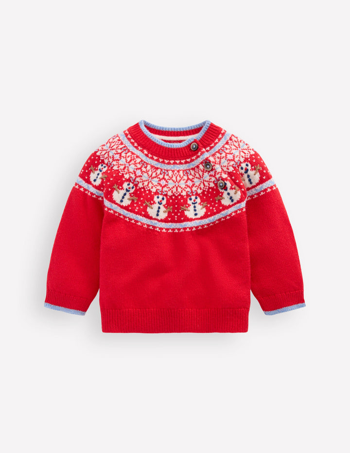 Fair isle Jumper-Red Snowman