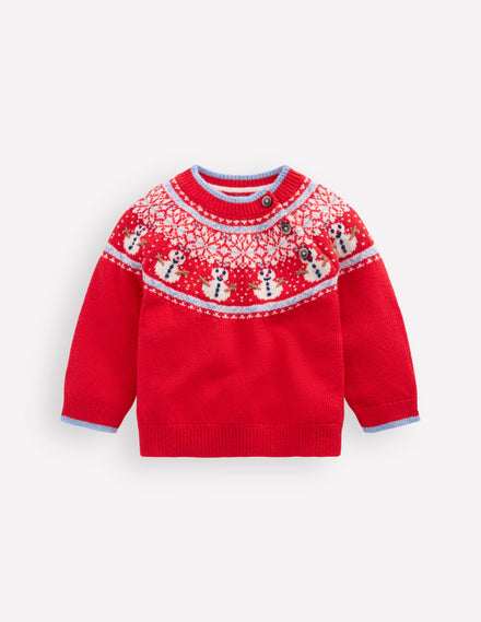 Fair isle Jumper-Red Snowman