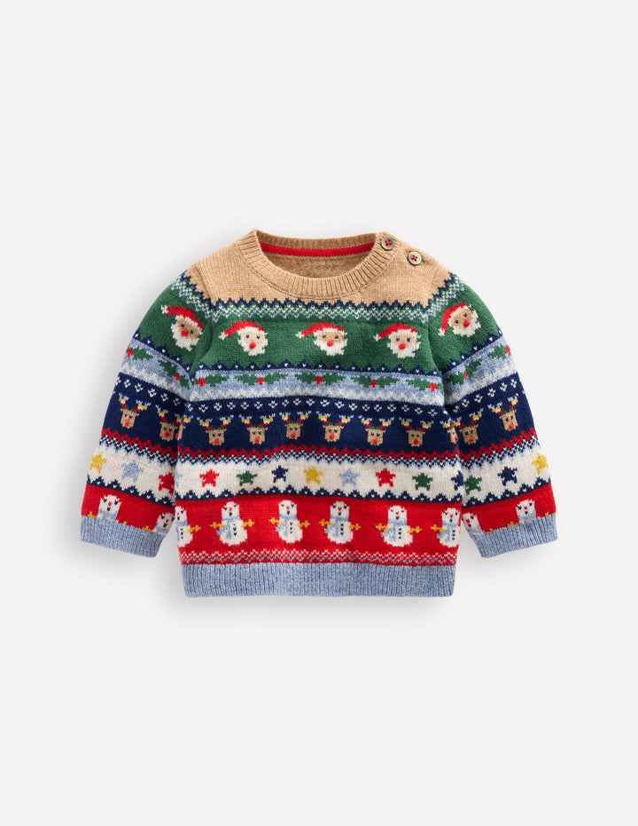 Fair isle Jumper-Multi Festive Fair Isle