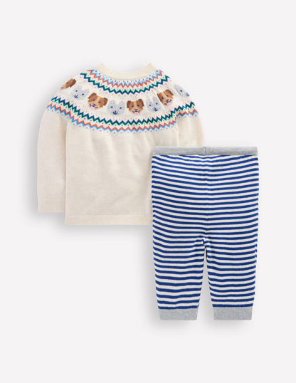 Knitted Play Set-Ecru Marl Pets-2