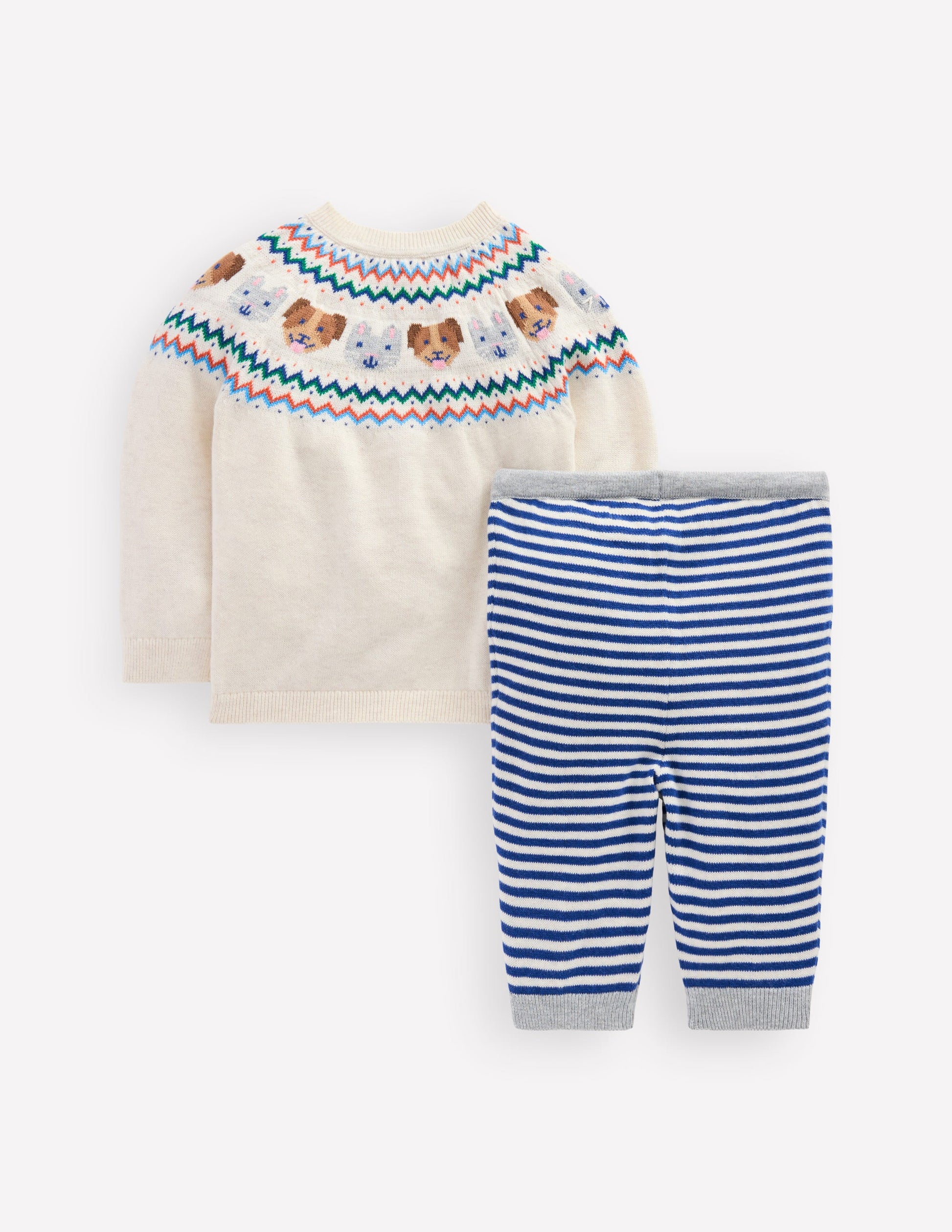 Knitted Play Set-Ecru Marl Pets-2