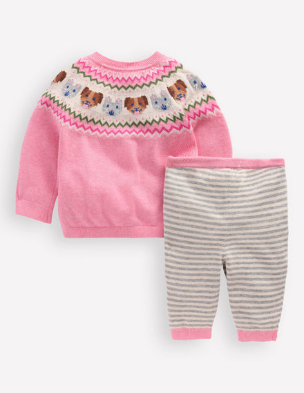 Fun Knitted Play Set-Vintage Pink Pets