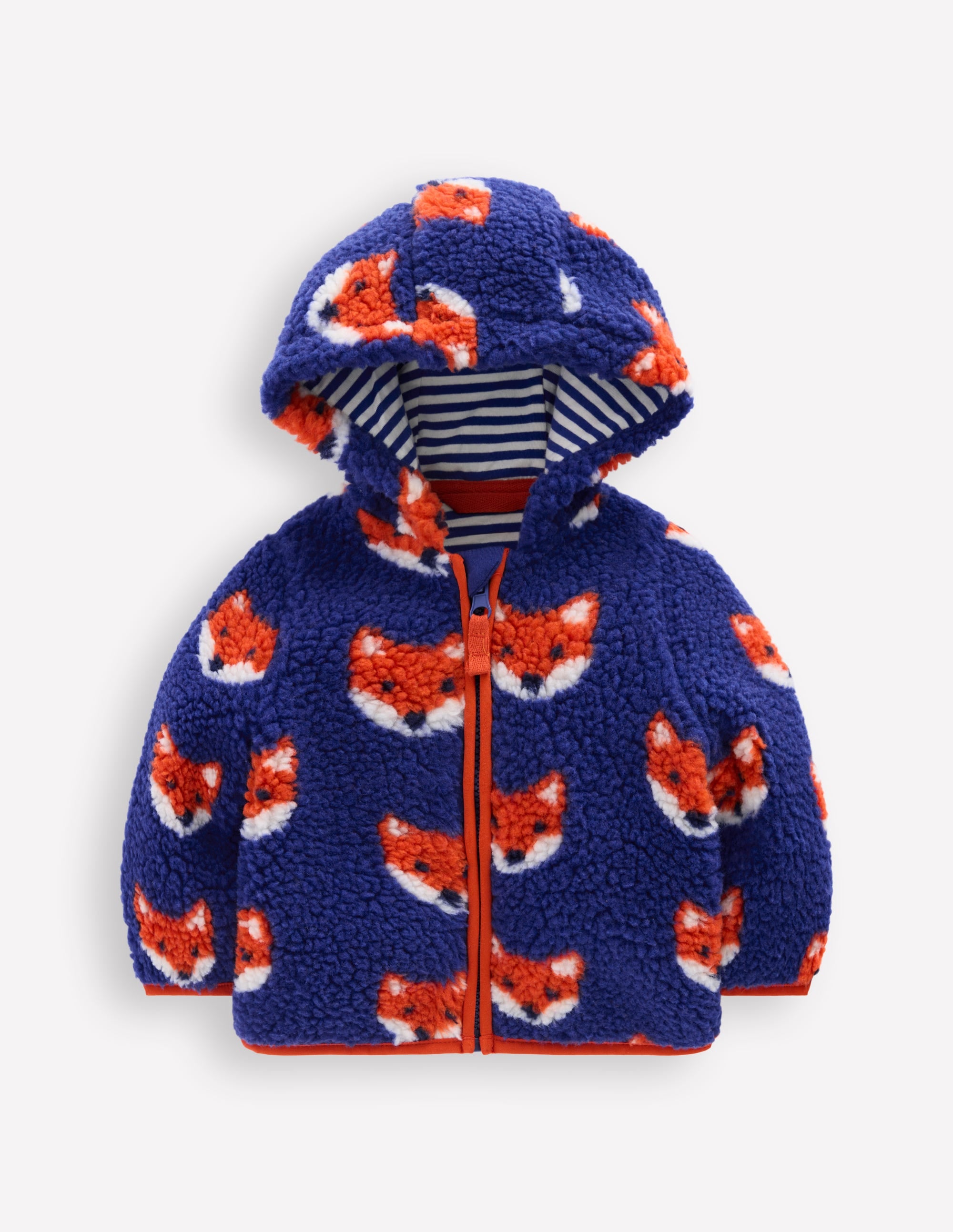 Novelty Cosy Borg Jacket-Blue Foxes - Image 1