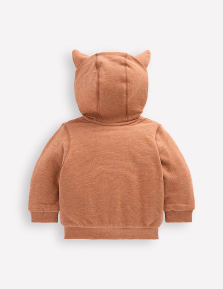 Shaggy Lined Novelty Hoodie-Brown Dog