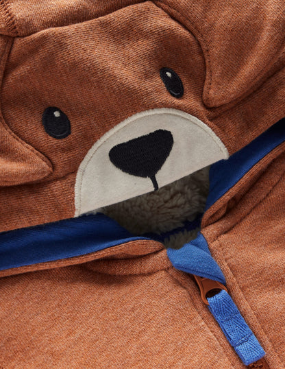 Shaggy Lined Novelty Hoodie-Brown Dog-3