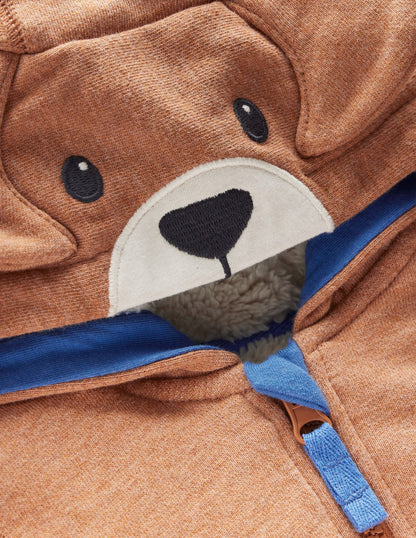 Shaggy Lined Novelty Hoodie-Brown Dog-3