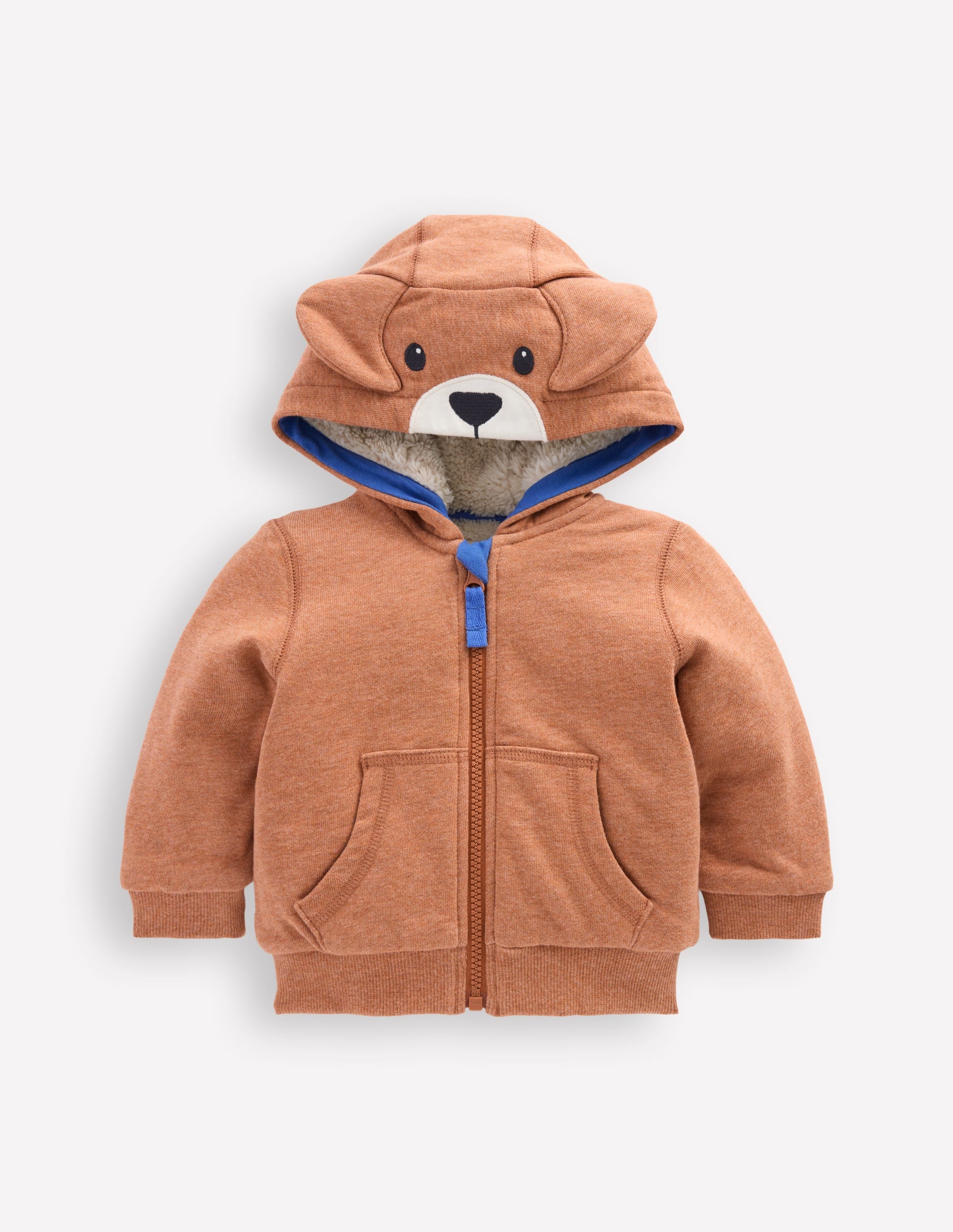 Shaggy Lined Novelty Hoodie-Brown Dog - Image 1