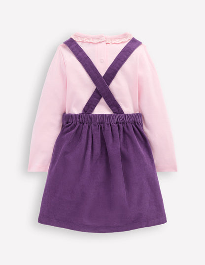 Embroidered Woven Pinnie Set-Mystic Purple-3