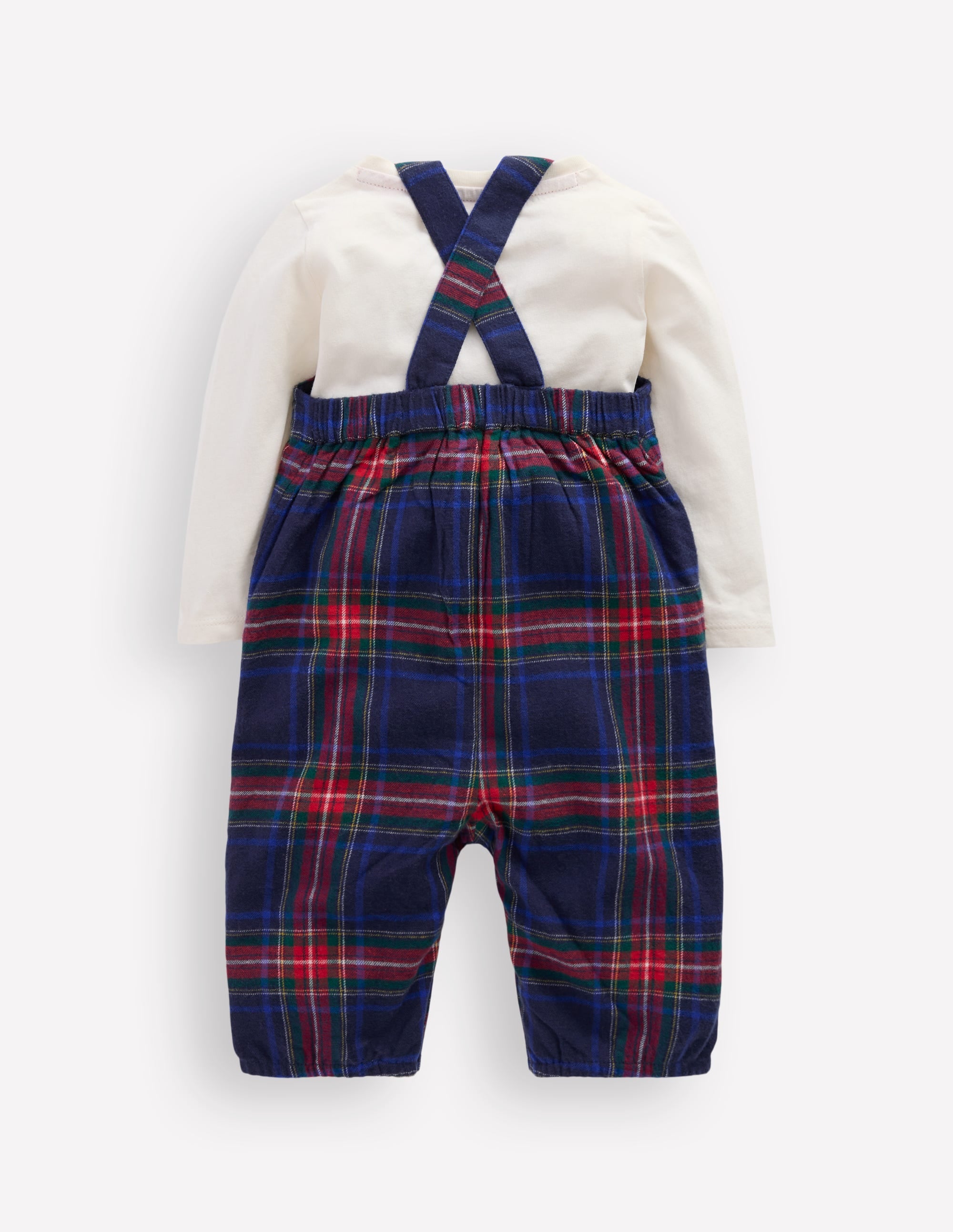 Front Pocket Romper Set-Navy Check - Image 2