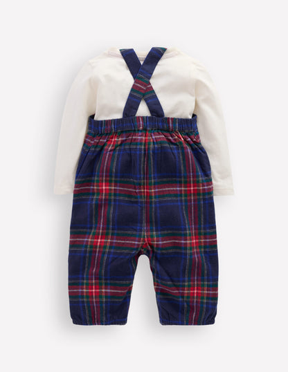 Nostalgic Romper Set-Navy Check-2