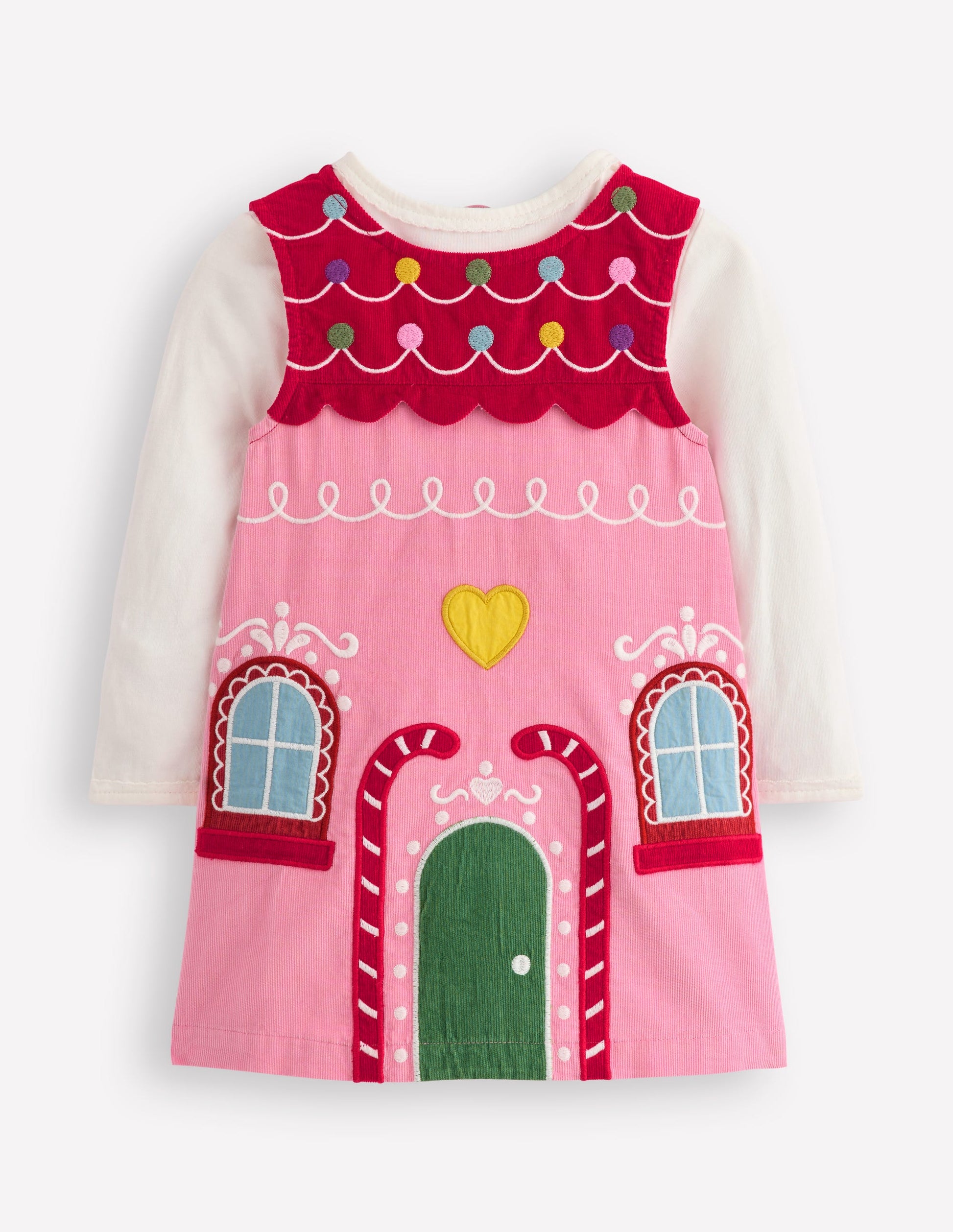 Novelty Cord Dress Set-Gingerbread House-1