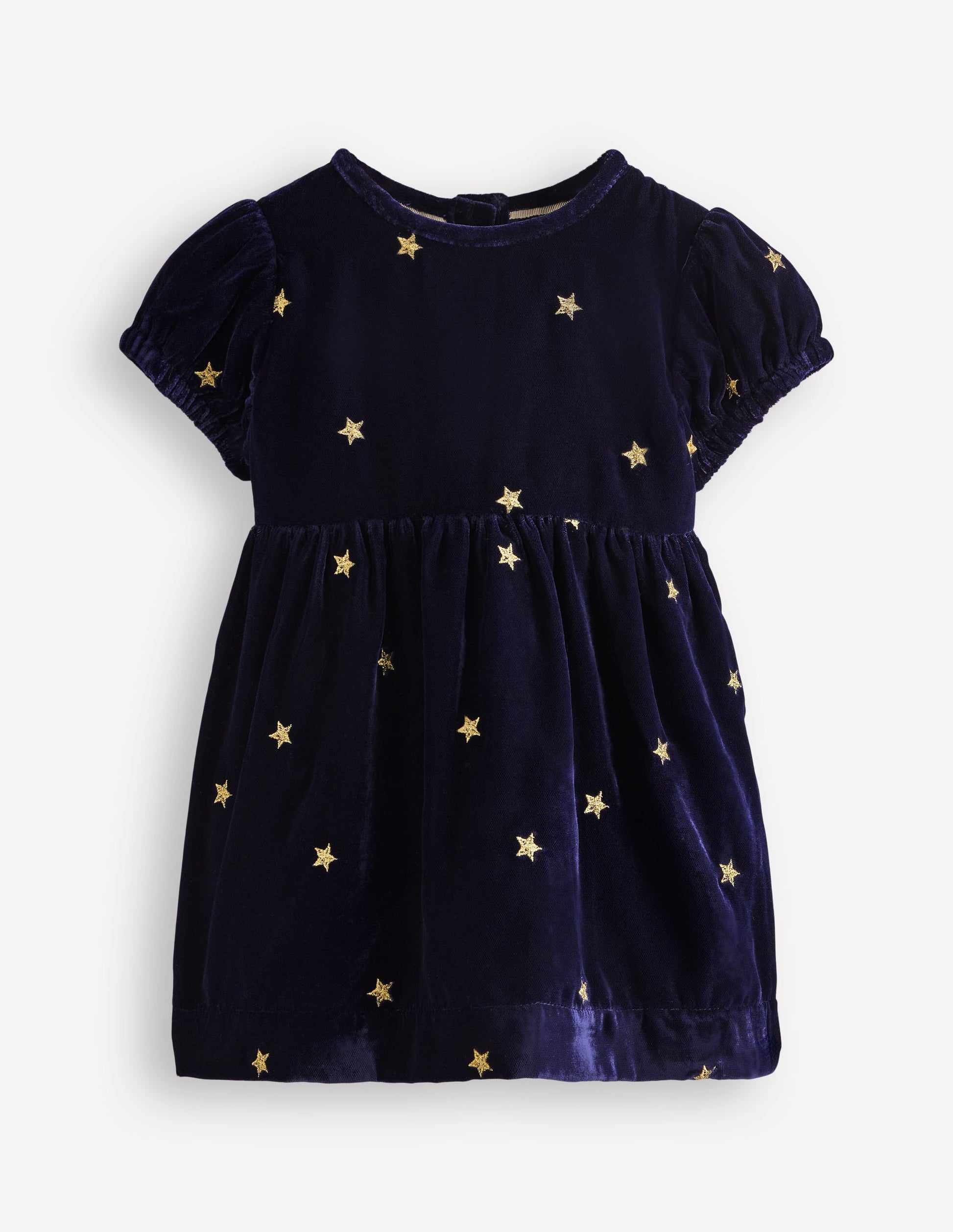 Velvet Party Dress-Navy Stars Velvet Party Dress-Navy Stars