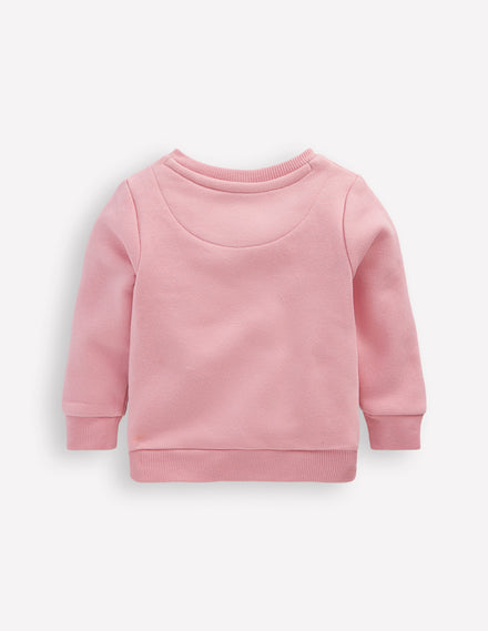 Girls Novelty Sweatshirt-Vintage Pink Dino