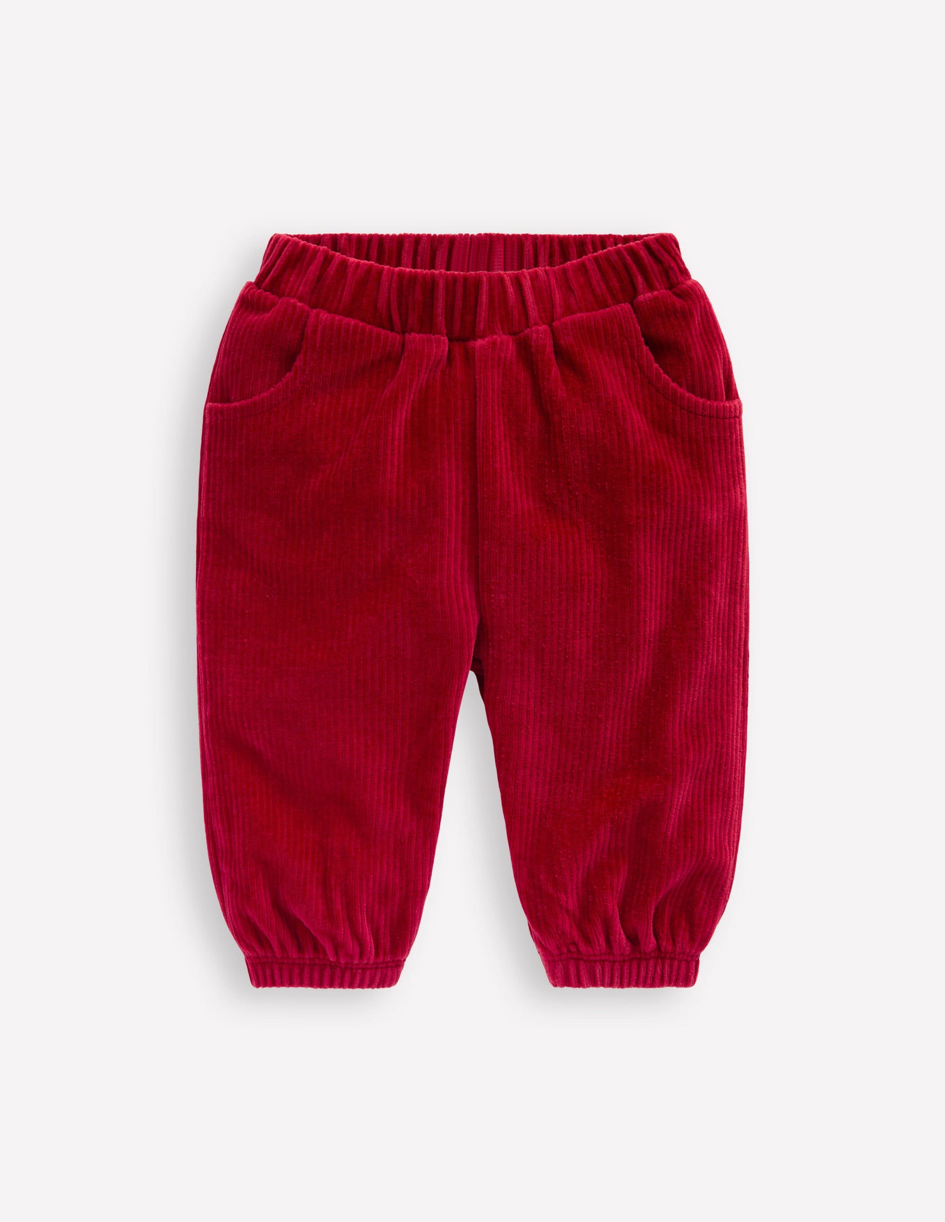 Jersey Cord Trousers-Carmine Red-1