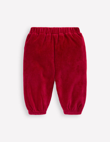 Jersey Cord Trousers-Carmine Red