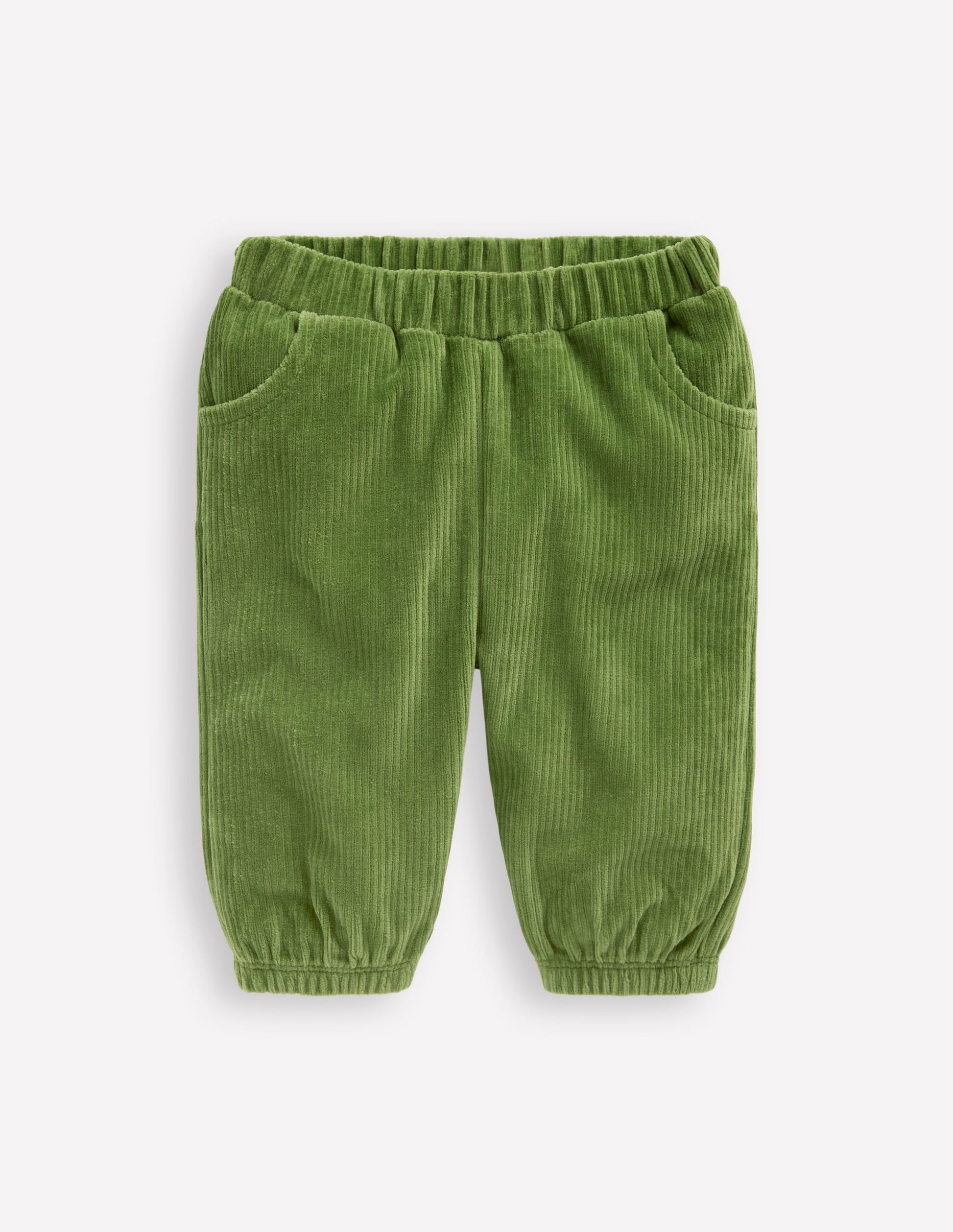 Jersey Cord Trousers-Broccoli Green-1