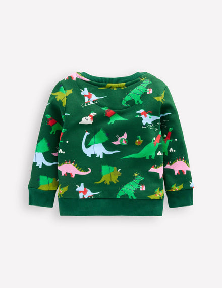 Boys Sweatshirt-Green Dinos