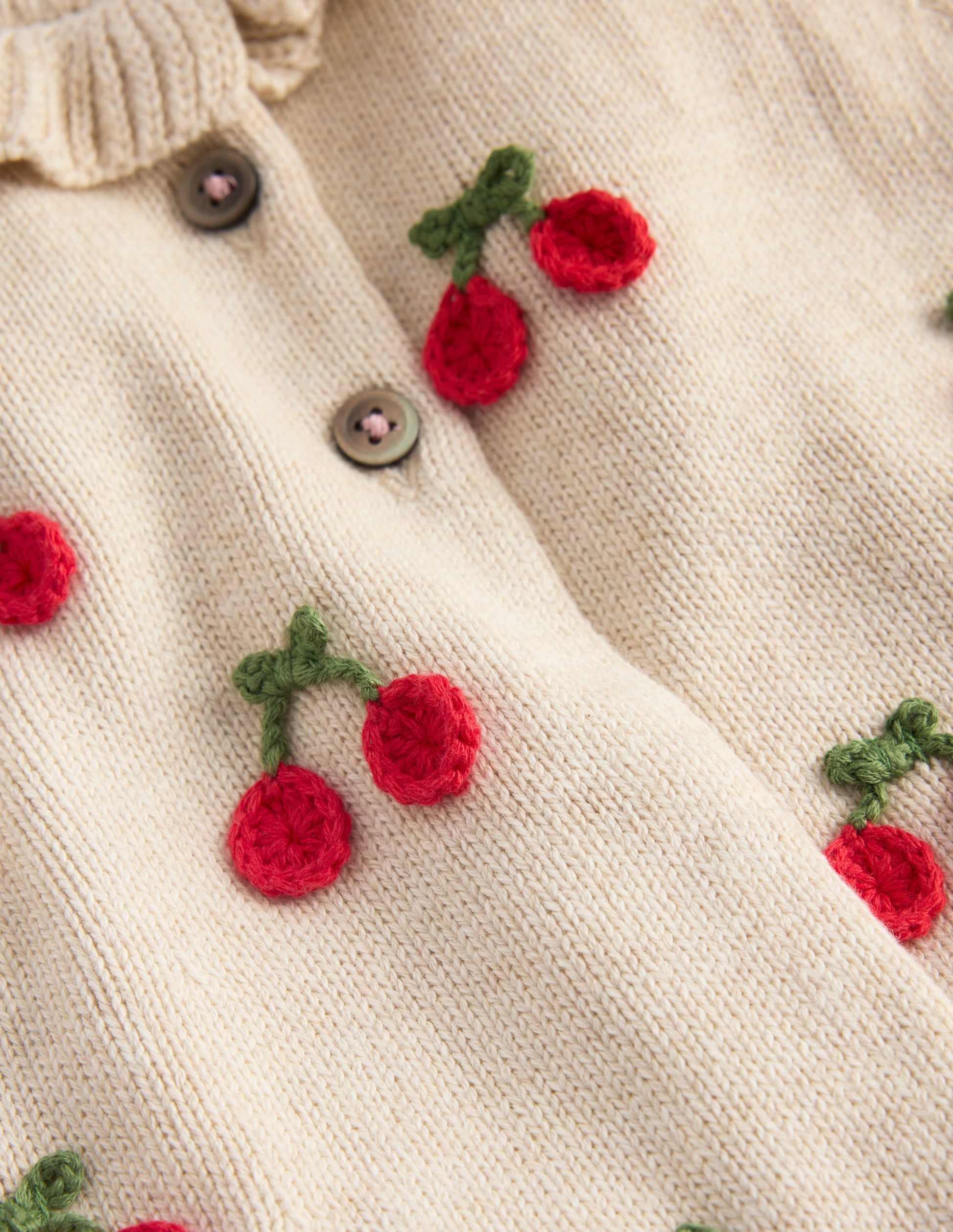 Pretty Frill Cardigan-Oatmeal Marl Cherries-3