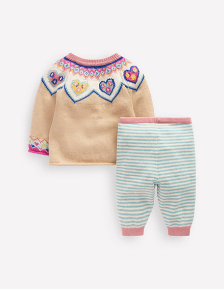 Knitted Play Set-Oatmeal Hearts