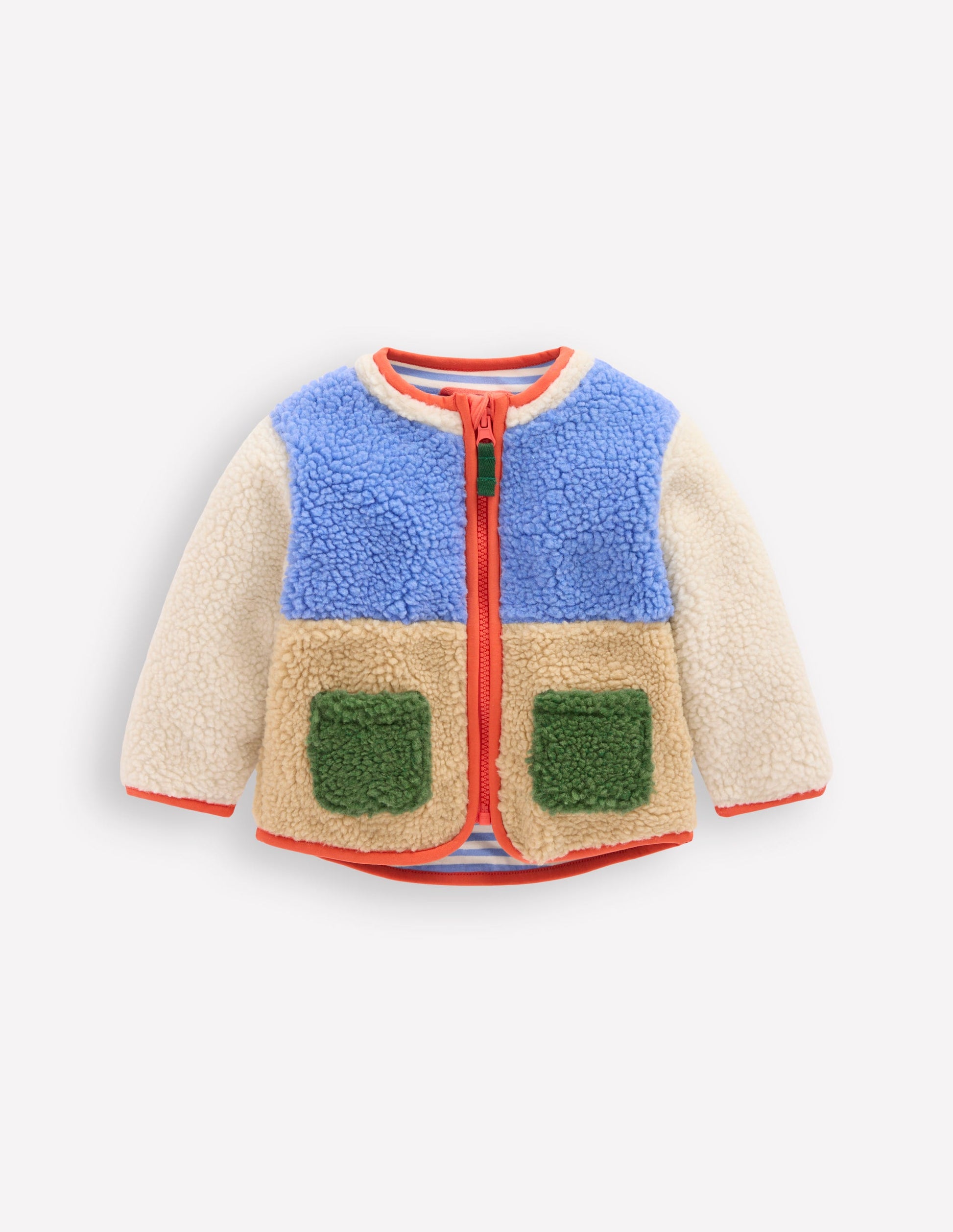 Cosy Borg Jacket-Multi Colour Block-1