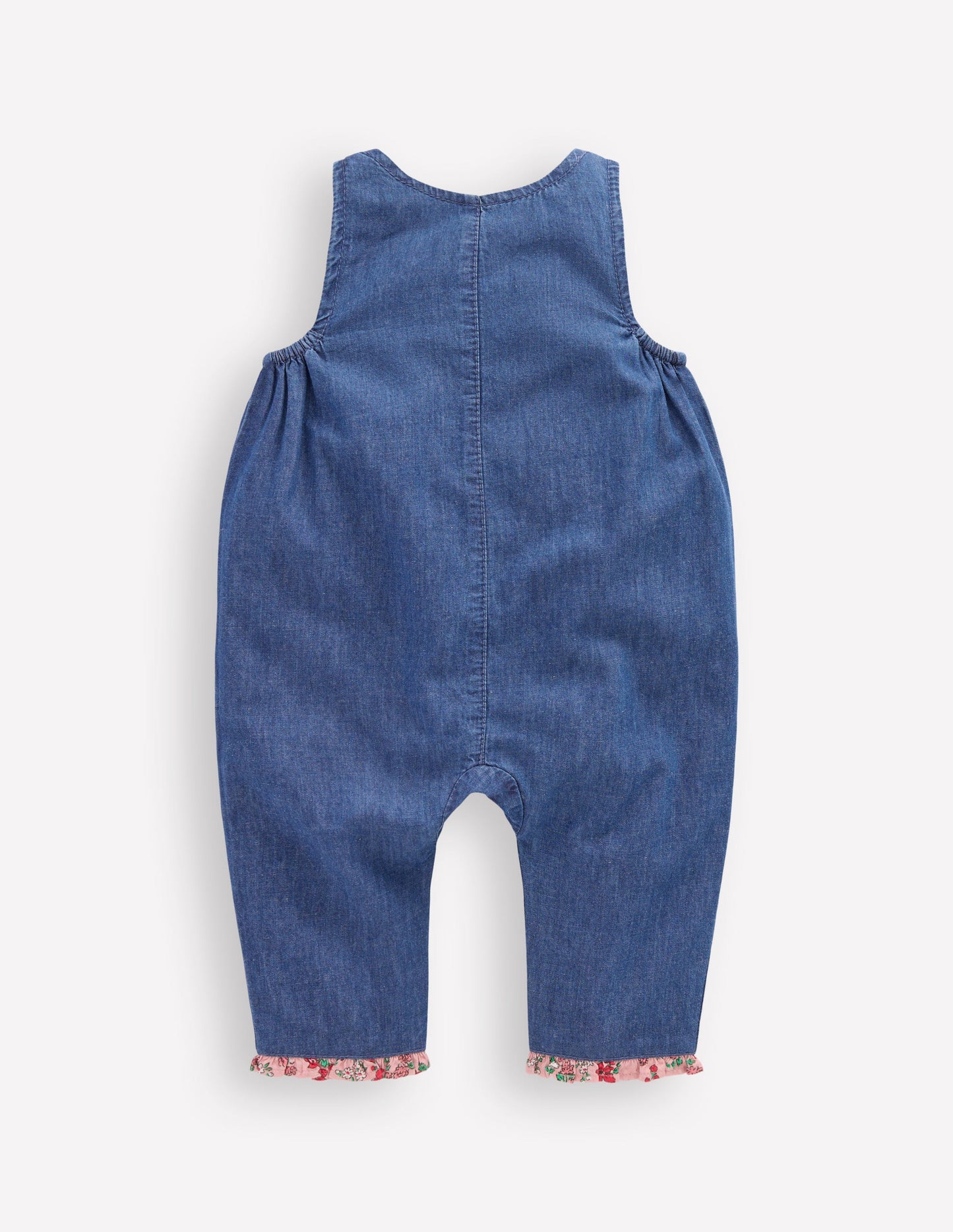 Chambray Romper-Chambray Floral Hearts