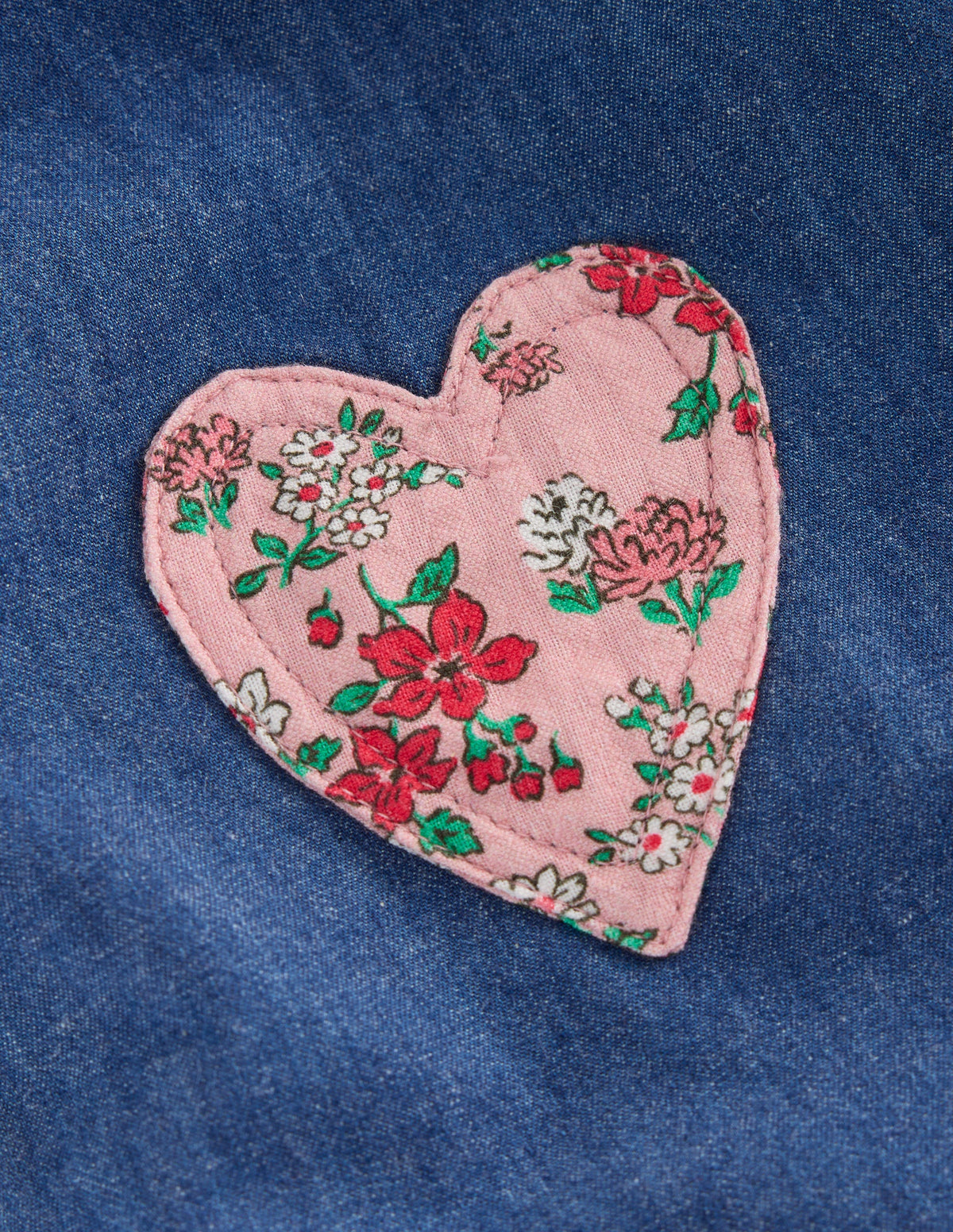Chambray Romper-Chambray Floral Hearts - Image 3