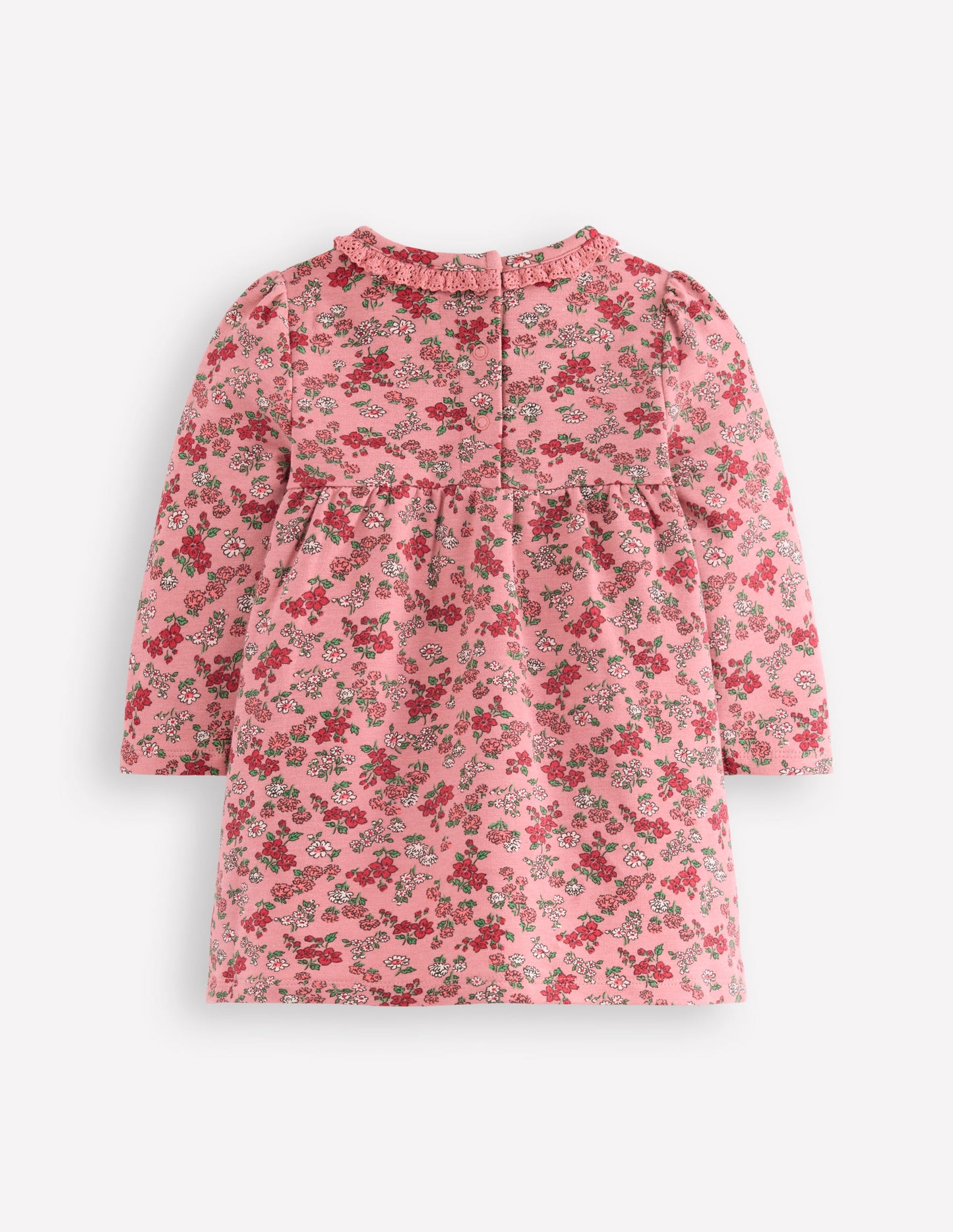Sweatshirt Dress-Strawberry Pink Flower Meadow