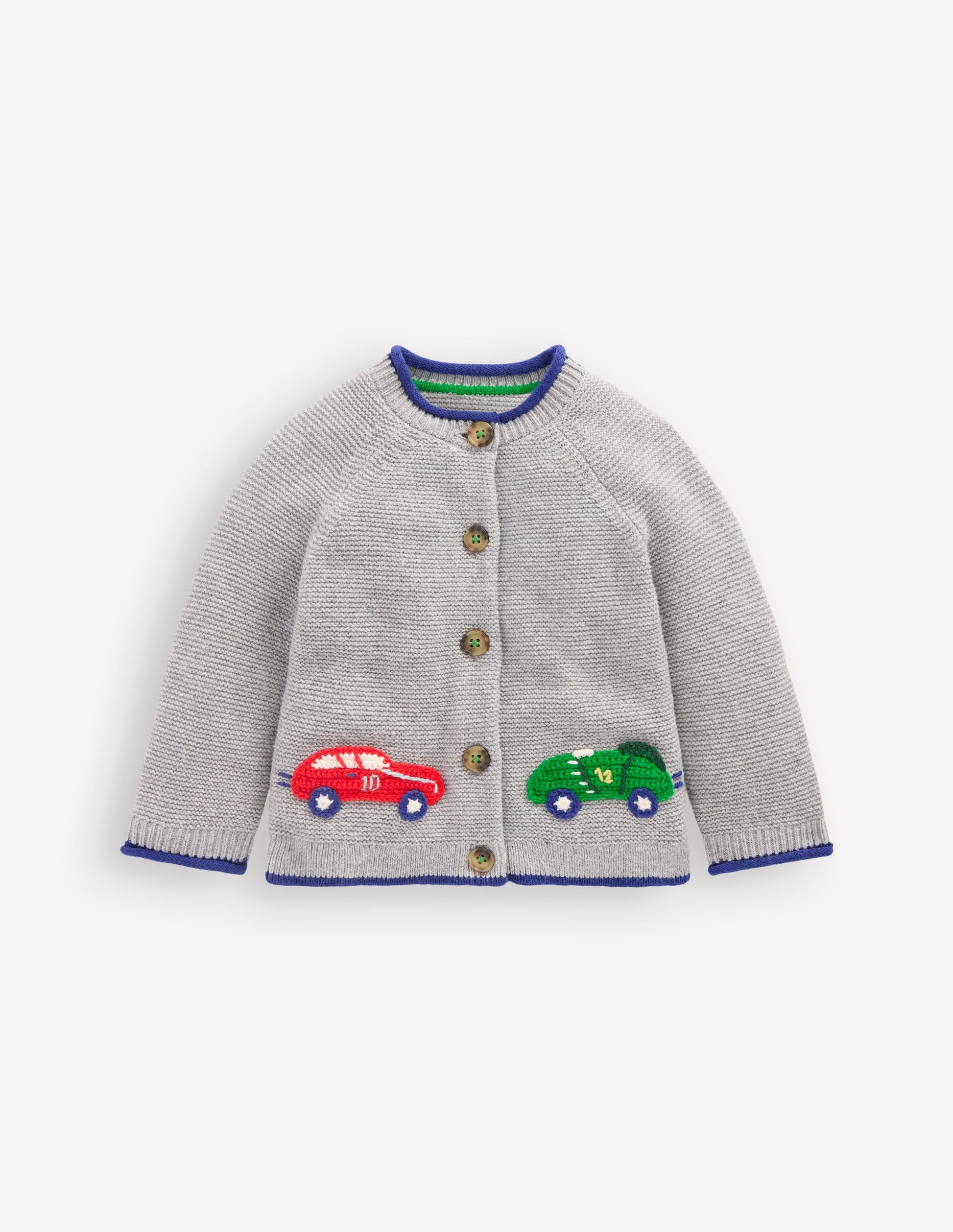 Novelty Logo Cardigan-Grey Marl Cars-1