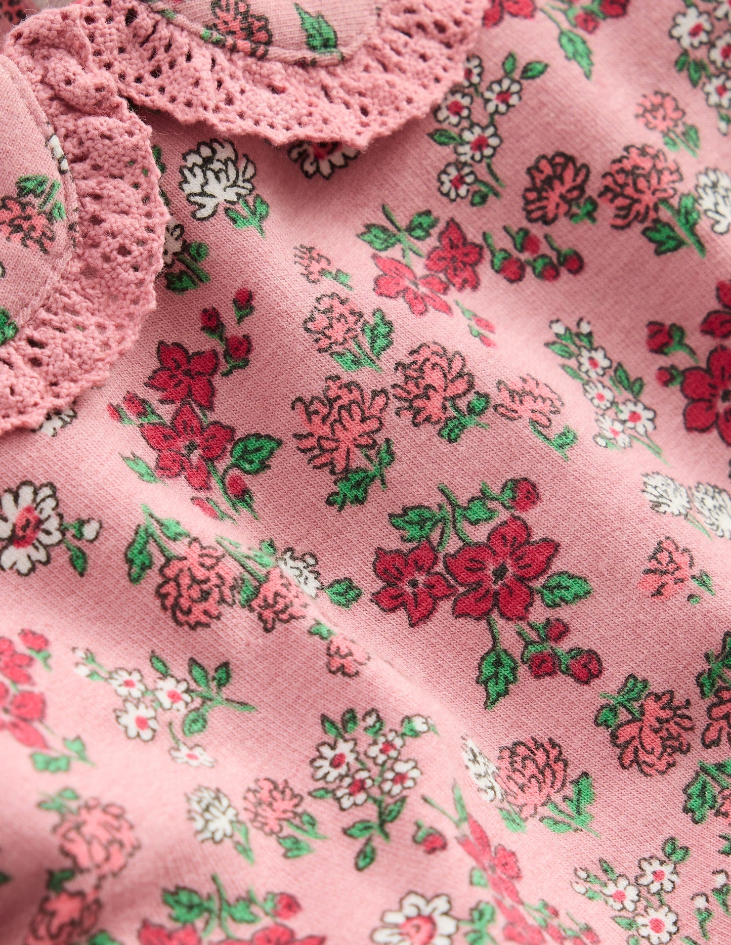 Pretty Collar Sweat Set-Pink Floral