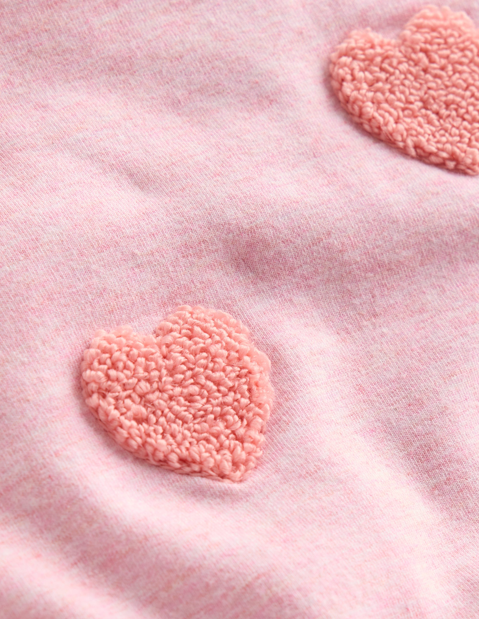 Appliqué Sweatshirt Set-Pink Marl Hearts - Image 3