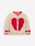 Logo Cardigan-Chinchilla Melange Heart