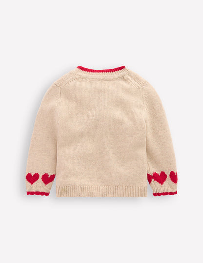 Logo Cardigan-Chinchilla Melange Heart-2