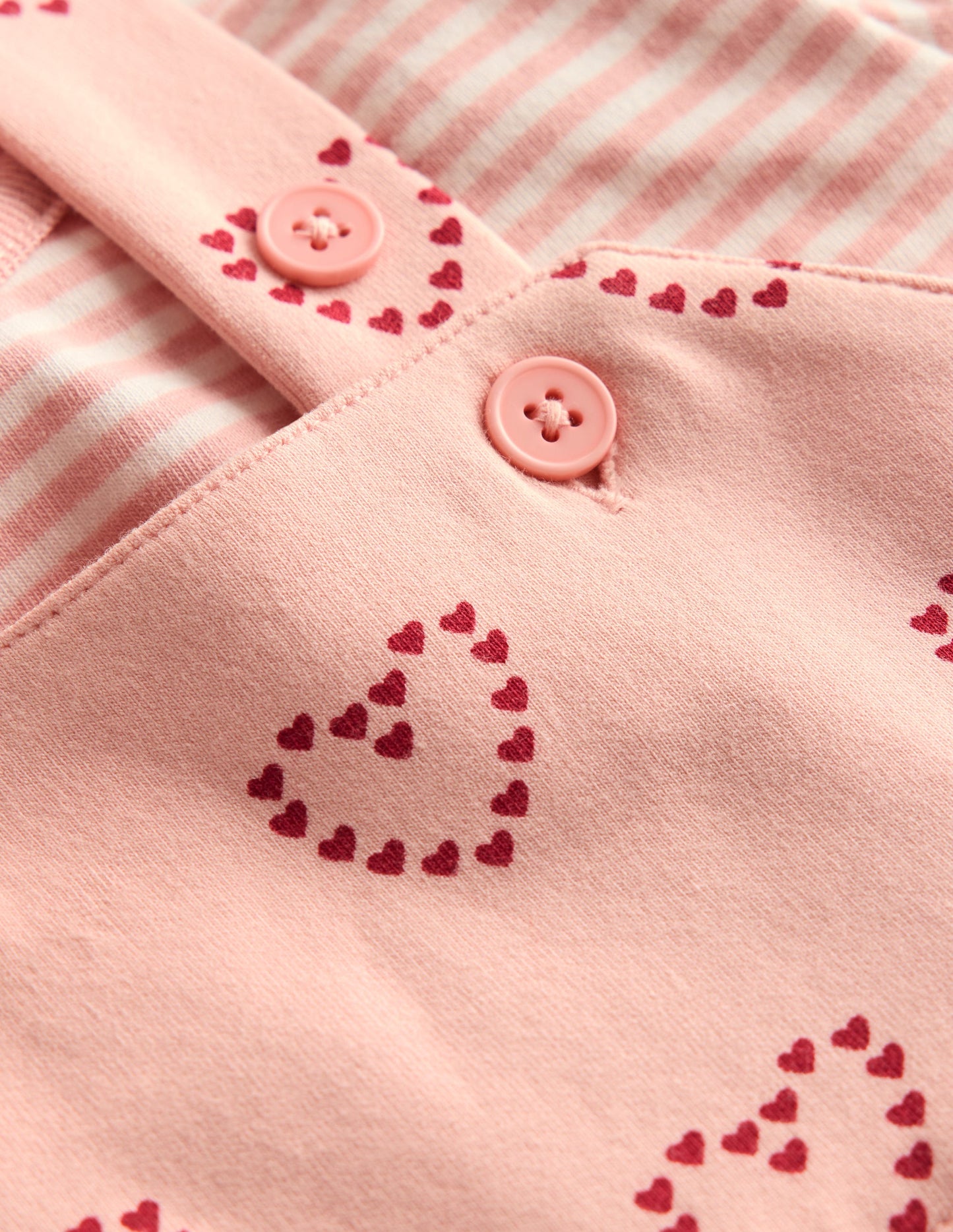 Jersey Dungaree Set-Pink Hearts