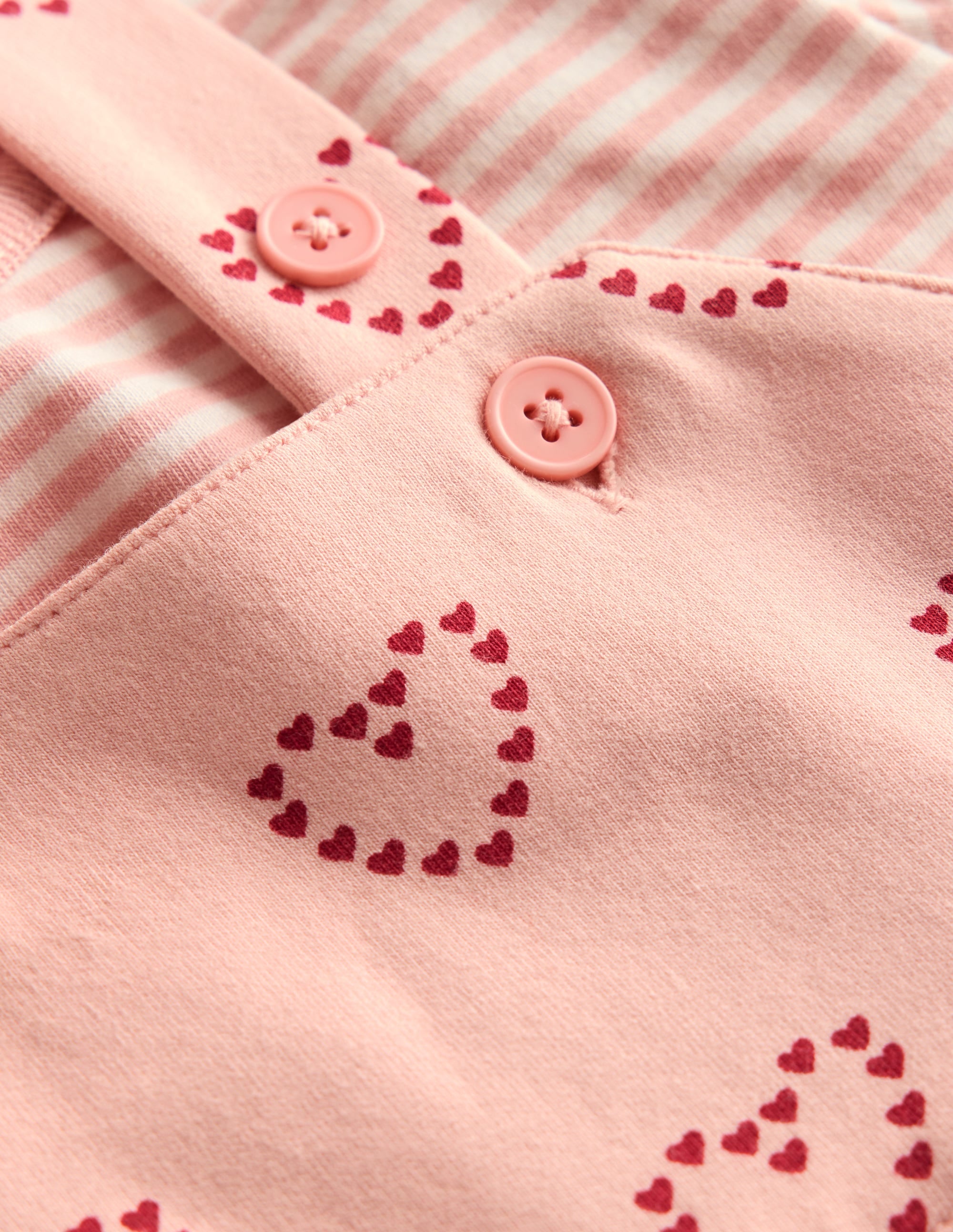 Jersey Dungarees Set-Pink Hearts - Image 3