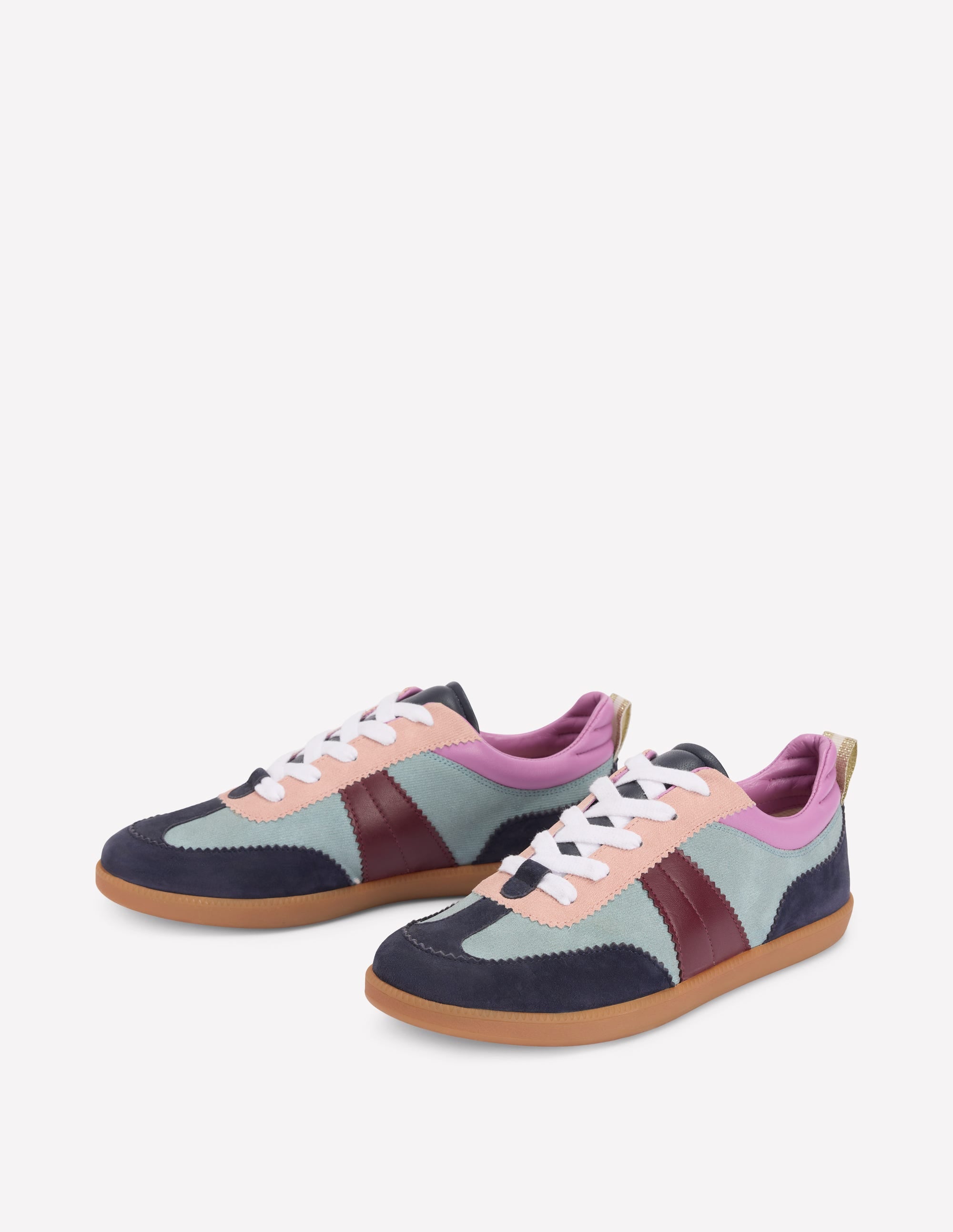 Erin Retro Tennis Trainers-Cord Colourblock - Image 3