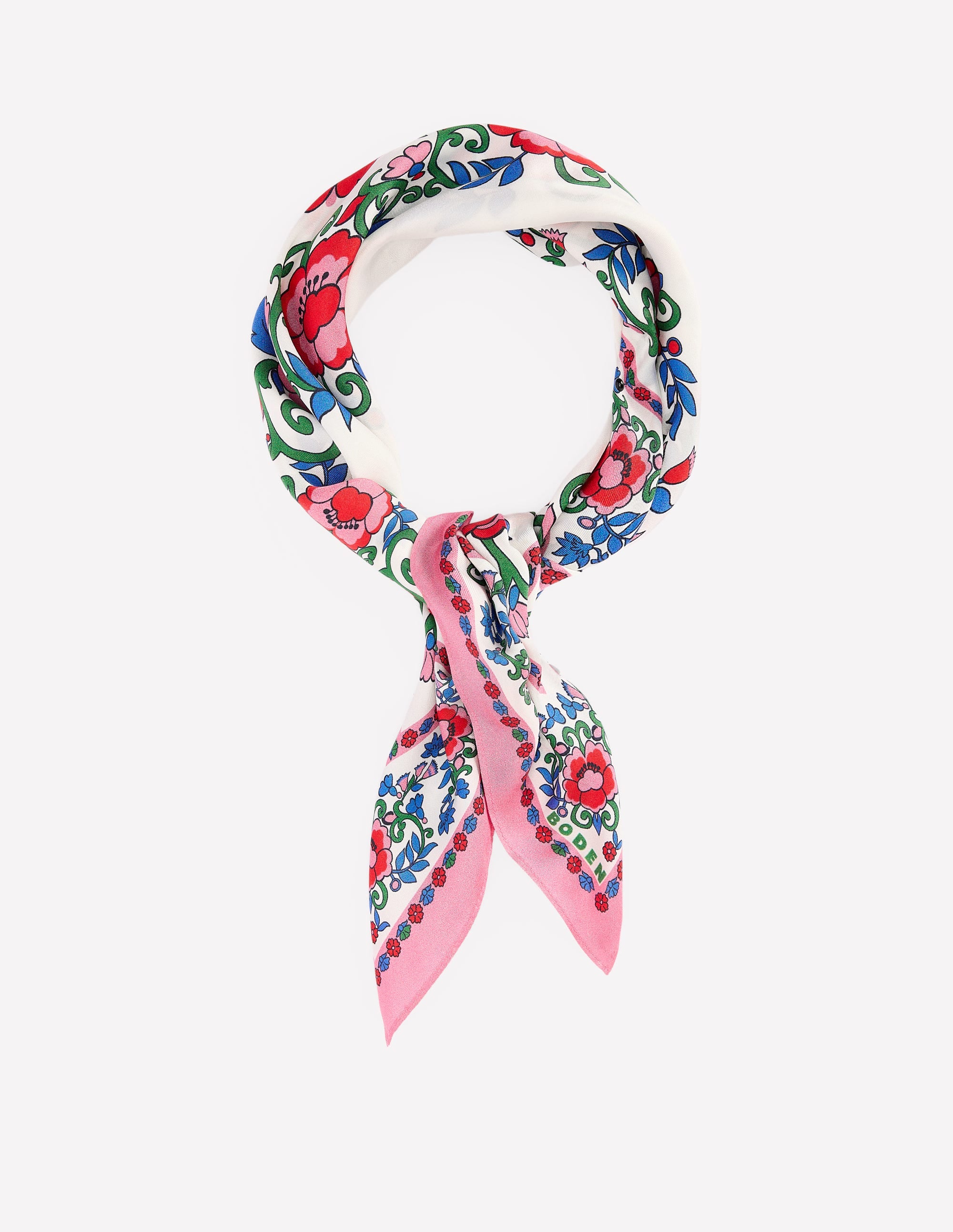 Elisabeth Silk Square Scarf-Multi, Ornamental Lattice - Image 1