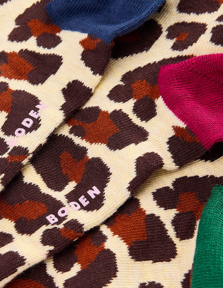 3 Pack Novelty Socks-Leopard