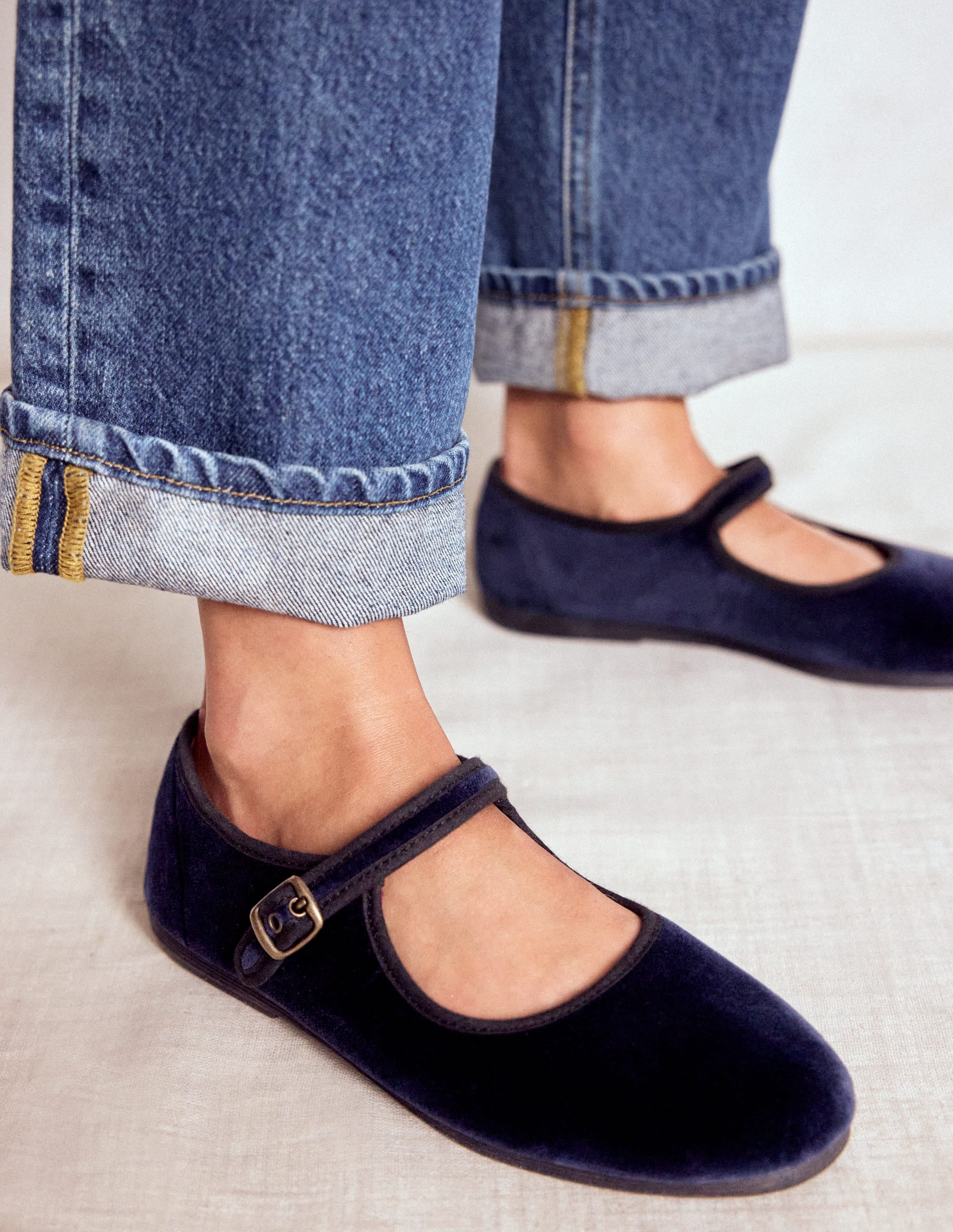 Flexi Mary Jane-Navy Velvet - Image 2